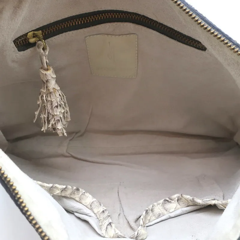 Jacquie Aiche Tassle Clutch Gray/Cream Snakeskin Medium Bag