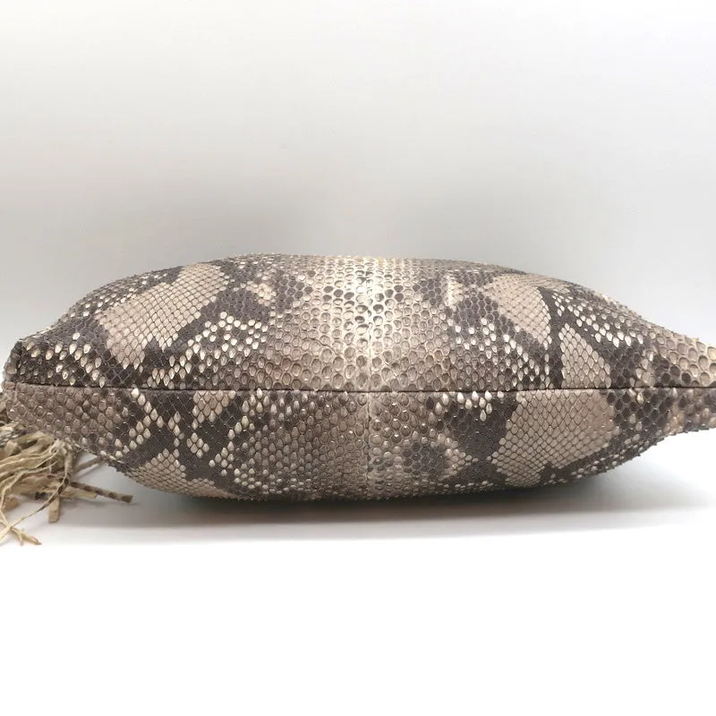 Jacquie Aiche Tassle Clutch Gray/Cream Snakeskin Medium Bag