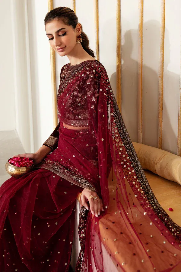 Jazmin Luxury Net Embroidered Saree Unstitched VF-2016