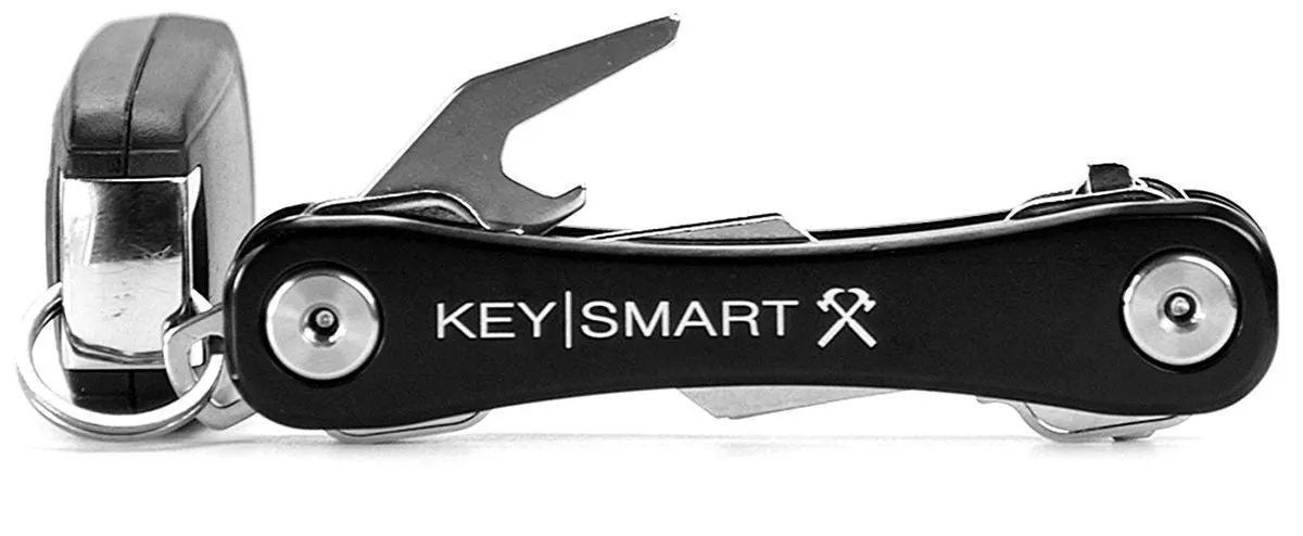 KeySmart Rugged Aluminum Belt Clip and Bottle Opener Black