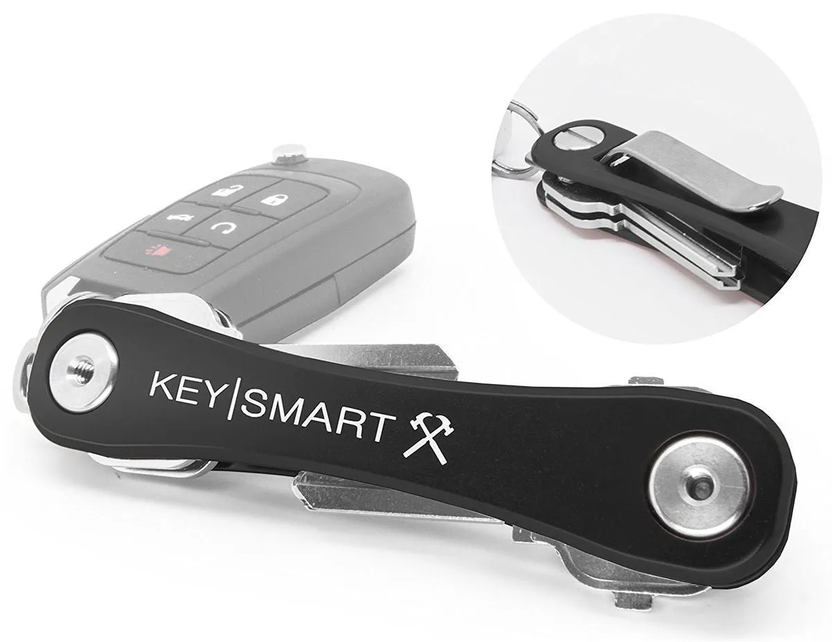 KeySmart Rugged Aluminum Belt Clip and Bottle Opener Black