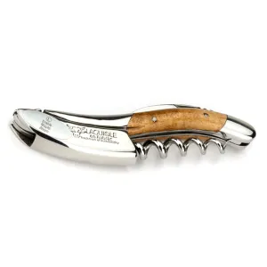 Laguiole en Aubrac Sommelier Waiter's Corkscrew with Wavy Maple Wood Handle