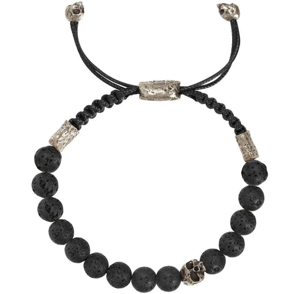 Lava Bead Skull Bracelet