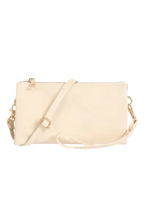Leather Crossbody Bag with Wristlet Beige - Pack of 6