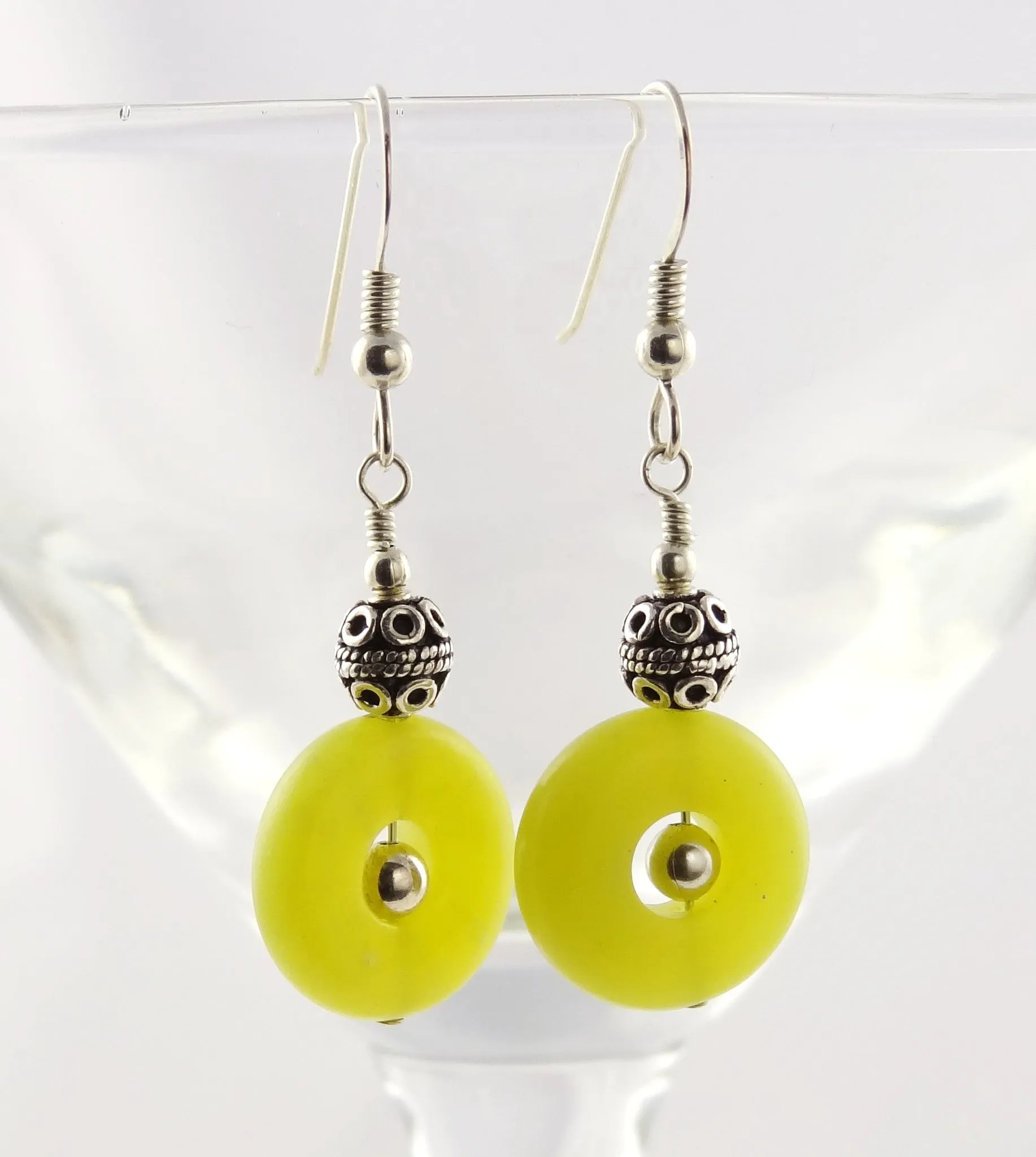 Lime Jade Donut Earrings