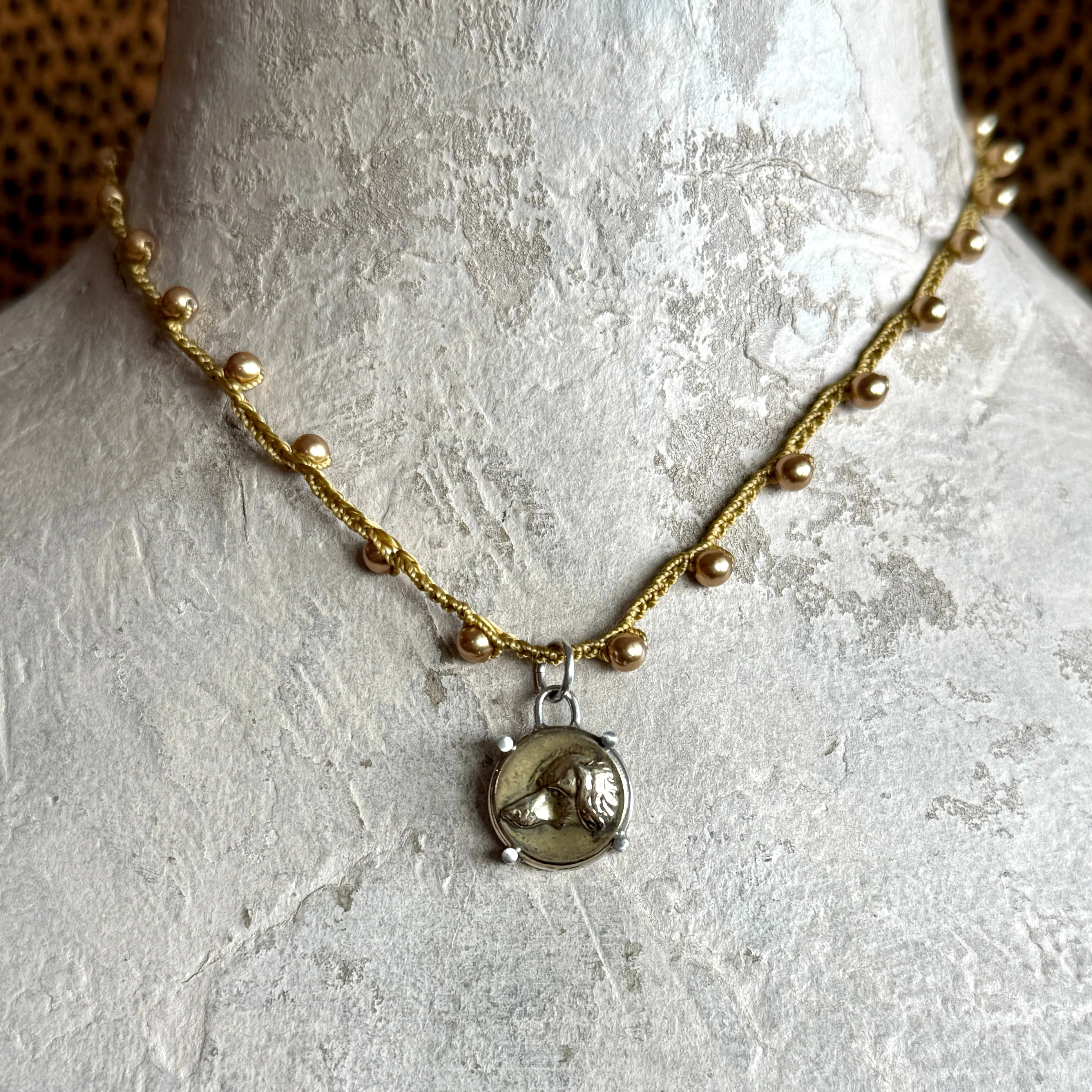 Little Lovely Dog Button Necklace