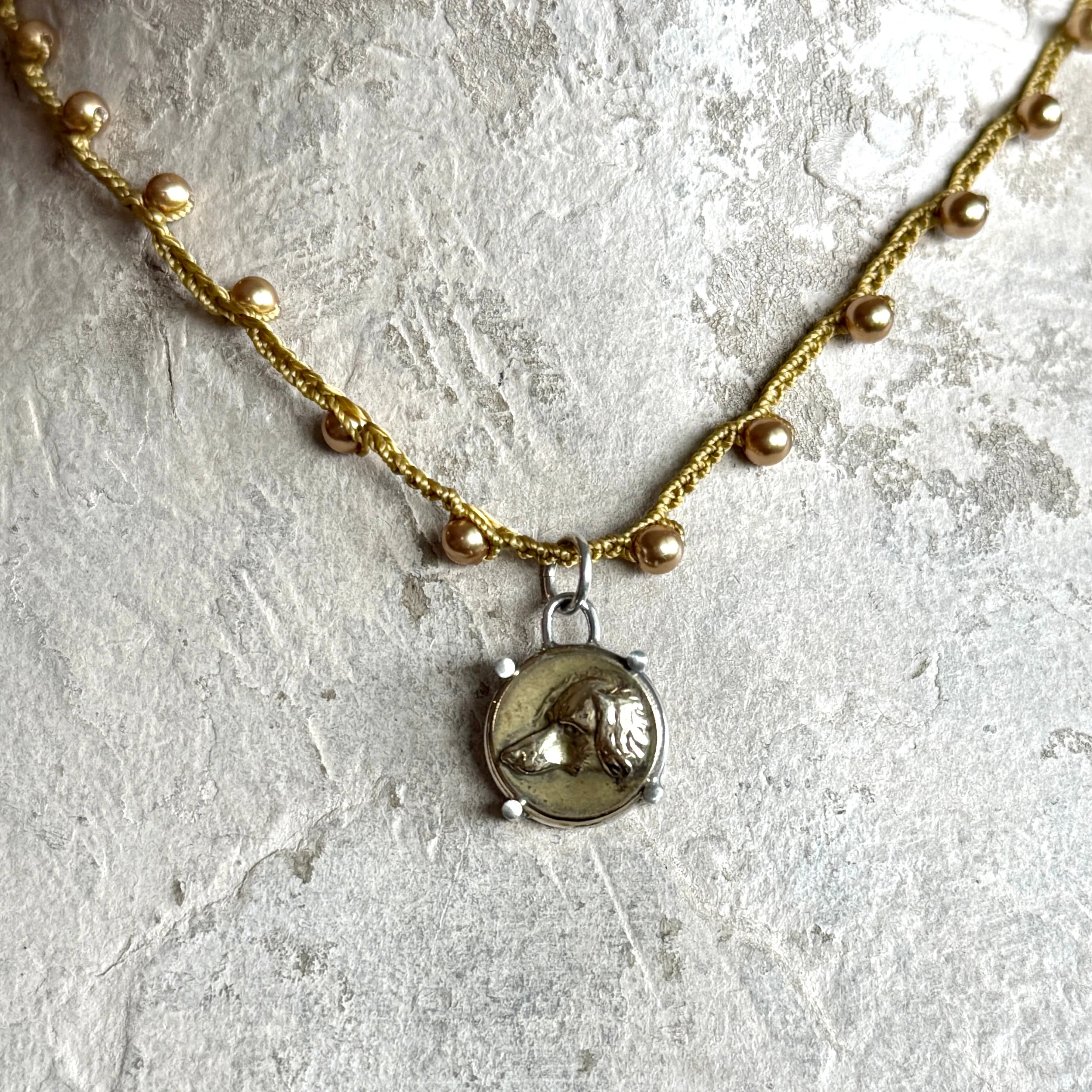 Little Lovely Dog Button Necklace