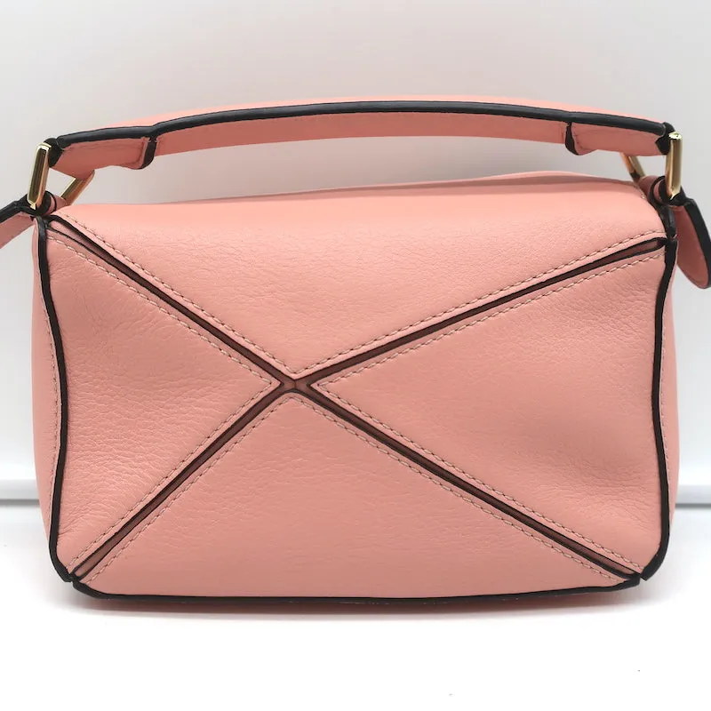 Loewe Puzzle Mini Bag Pink Leather Crossbody NEW