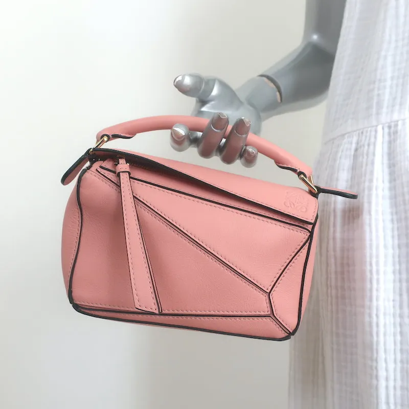 Loewe Puzzle Mini Bag Pink Leather Crossbody NEW