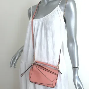Loewe Puzzle Mini Bag Pink Leather Crossbody NEW