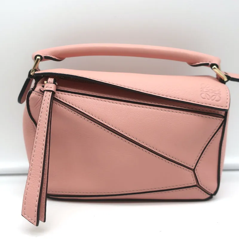 Loewe Puzzle Mini Bag Pink Leather Crossbody NEW