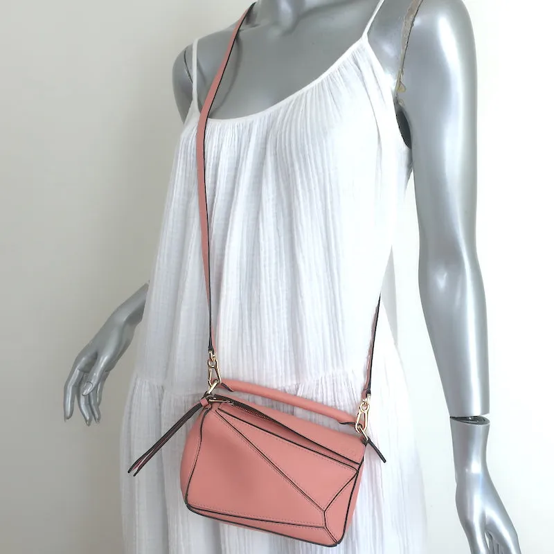 Loewe Puzzle Mini Bag Pink Leather Crossbody NEW