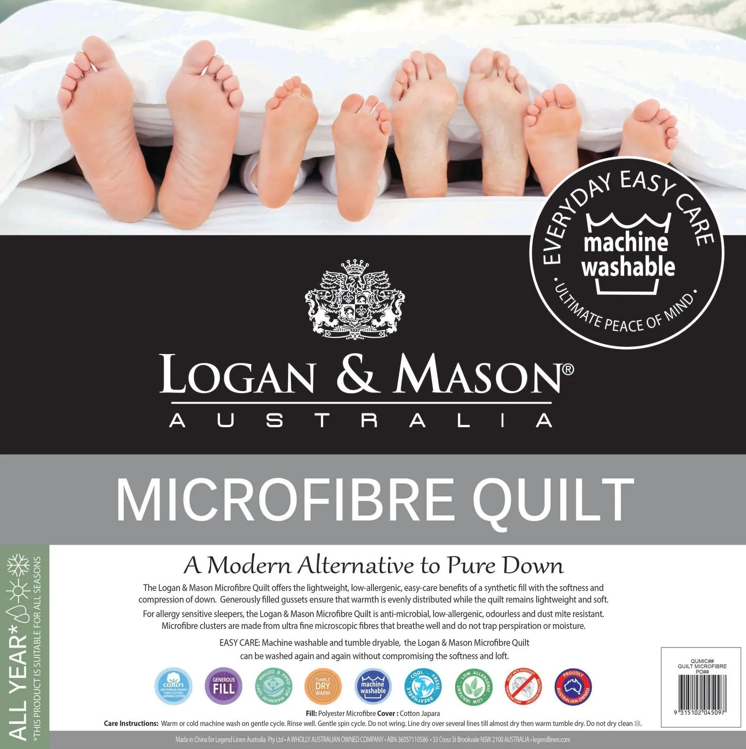 Logan & Mason LUXURY MICROFIBRE QUILT