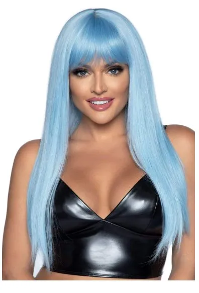 Long Straight Bang Wig - Baby Blue