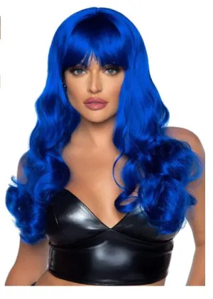 Long Wavy Bag Wig - Blue
