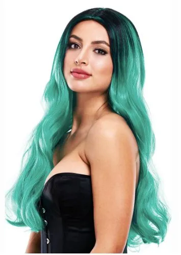 Long Wavy Wig - Jade/Black