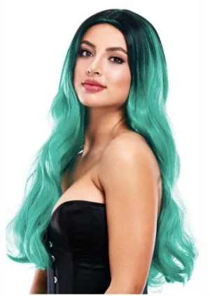 Long Wavy Wig - Jade/Black