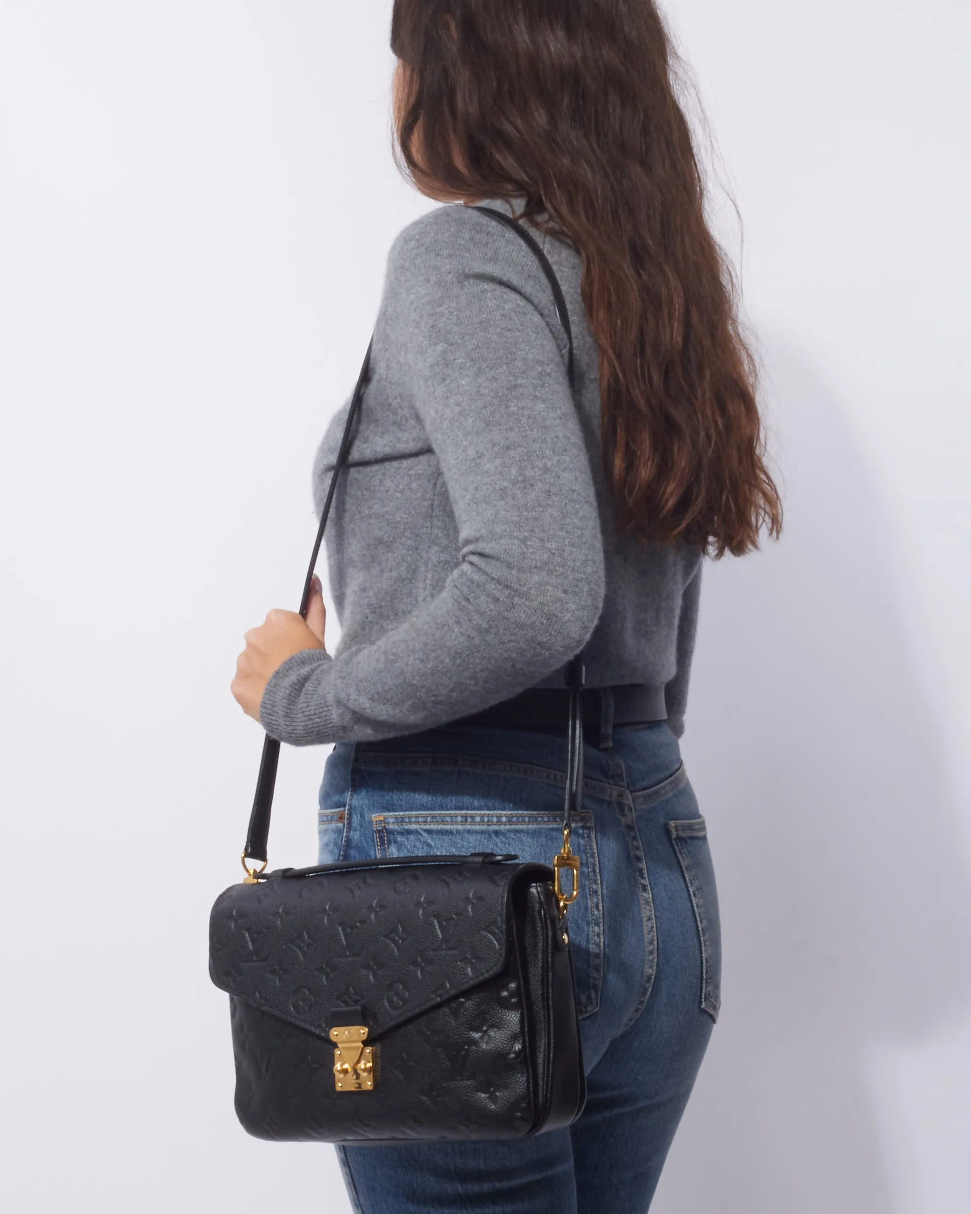 Louis Vuitton Black Empreinte Leather Pochette Metis