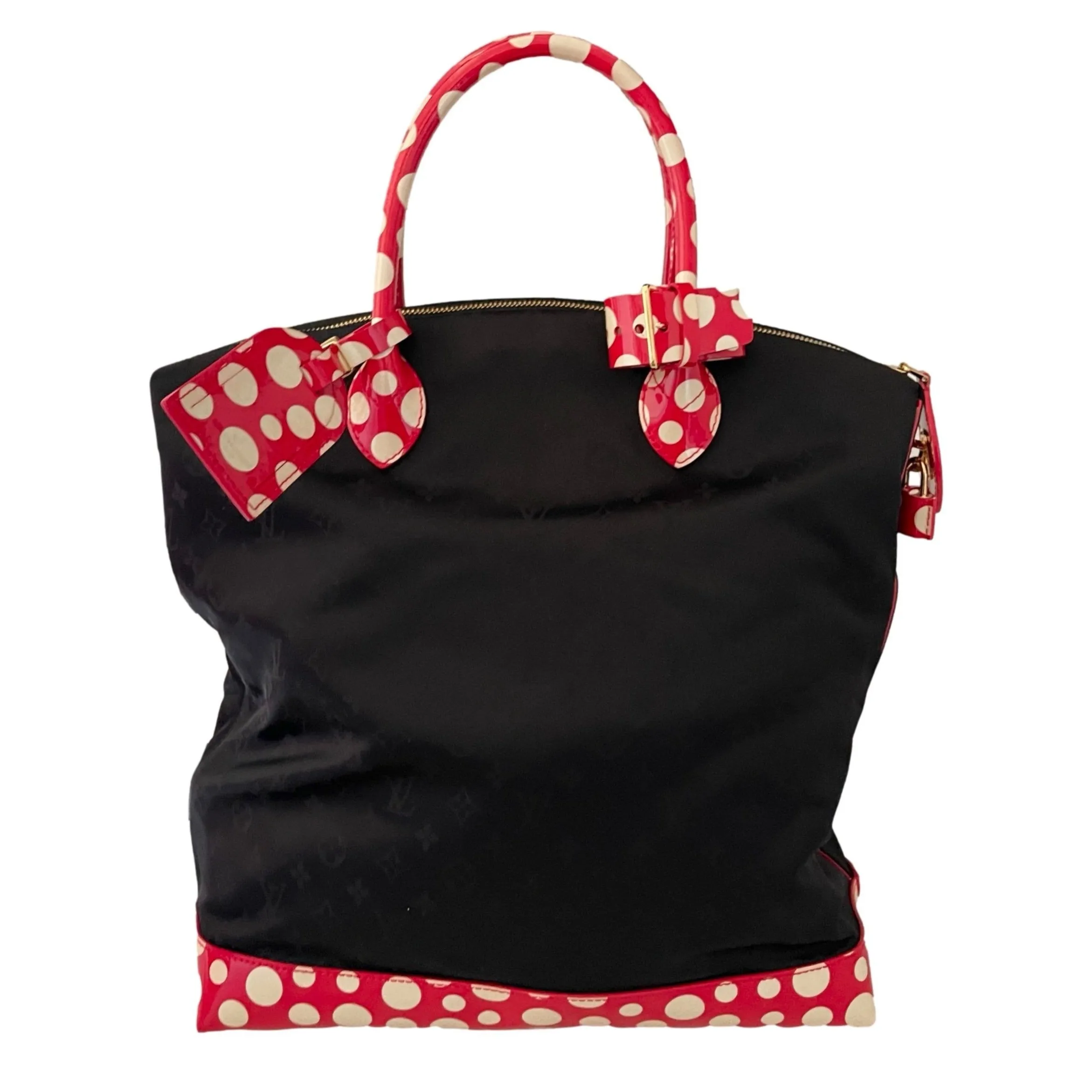 Louis Vuitton Black Monogram Kusama Vernis Top Handle Bag