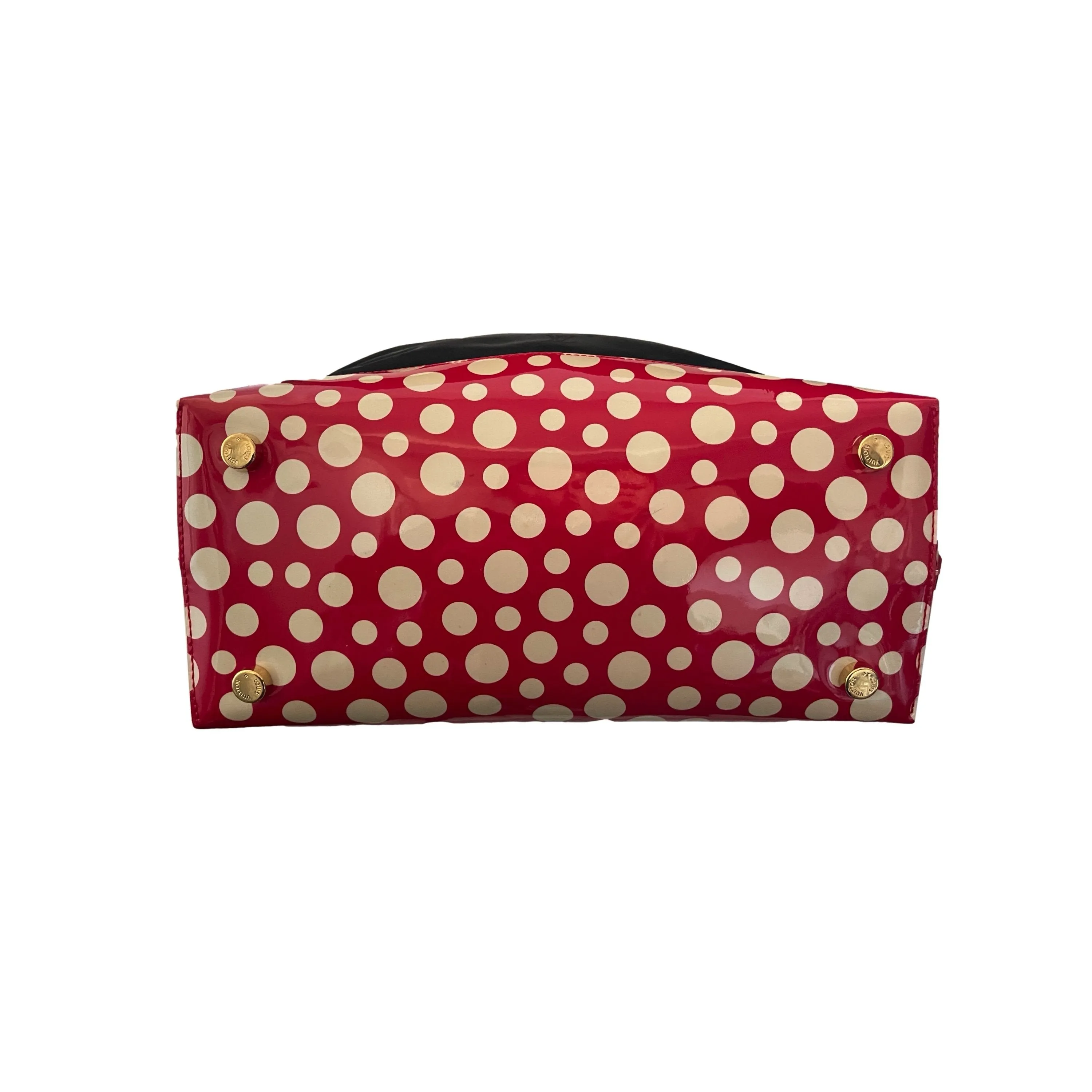 Louis Vuitton Black Monogram Kusama Vernis Top Handle Bag