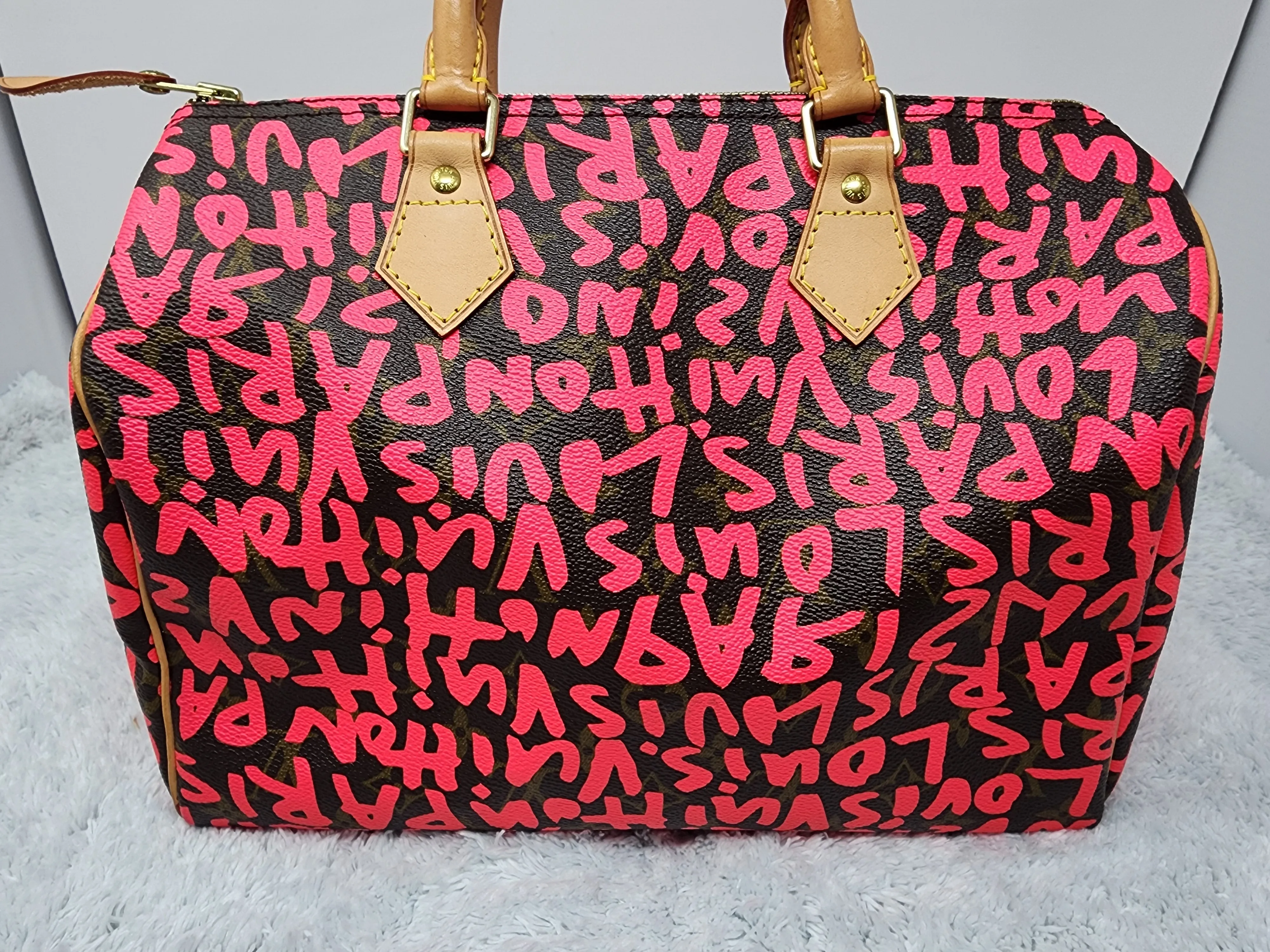 LOUIS VUITTON LIMITED EDITION STEPHEN SPROUSE PINK GRAFFITI SPEEDY 30