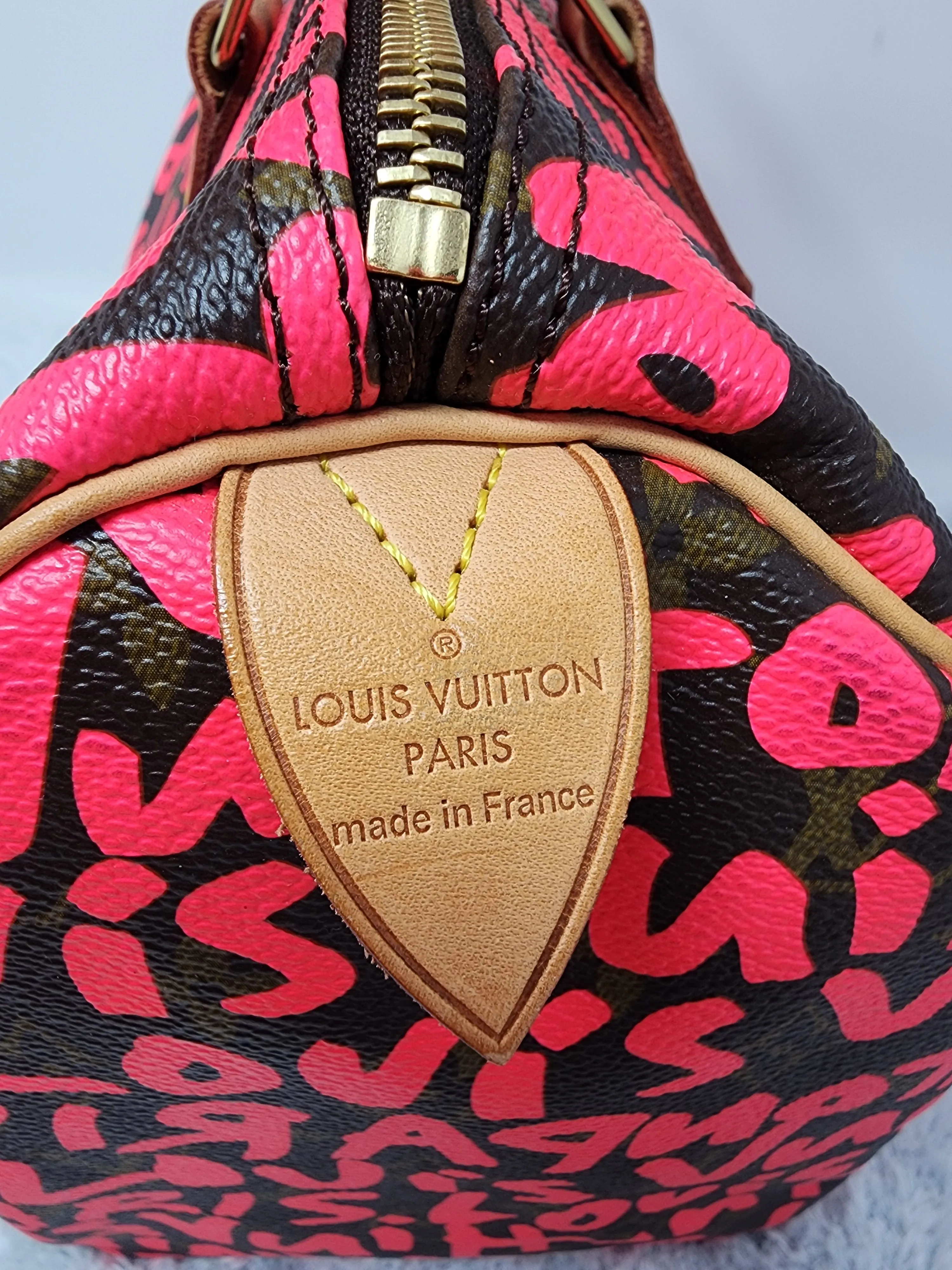 LOUIS VUITTON LIMITED EDITION STEPHEN SPROUSE PINK GRAFFITI SPEEDY 30