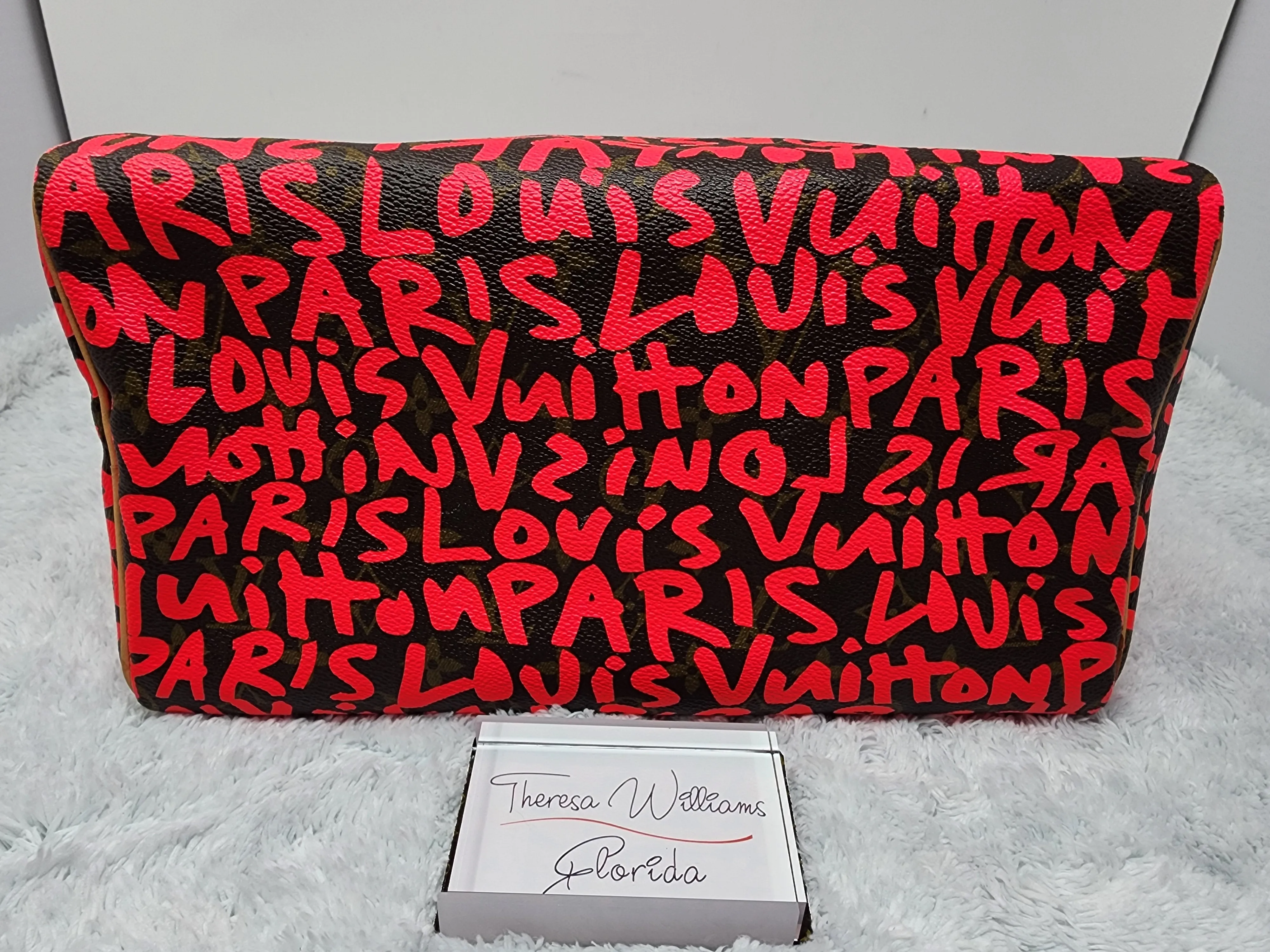 LOUIS VUITTON LIMITED EDITION STEPHEN SPROUSE PINK GRAFFITI SPEEDY 30