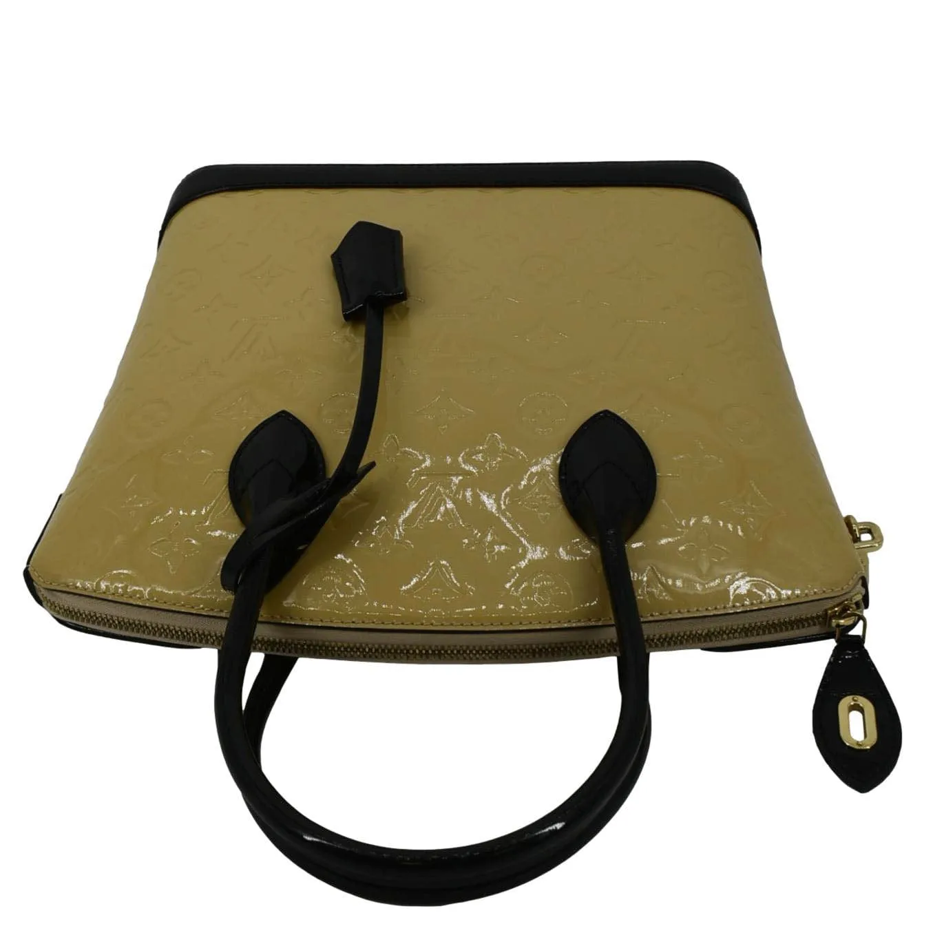 LOUIS VUITTON Lockit Vertical PM Monogram Vernis Leather Tote Bag Mastard