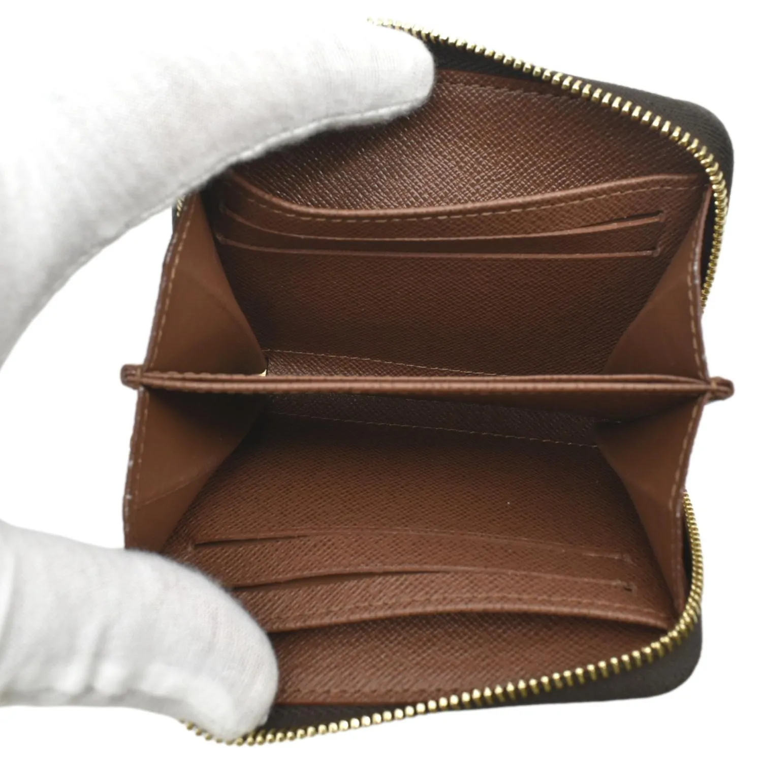 LOUIS VUITTON Monogram Canvas Zippy Coin Purse Brown