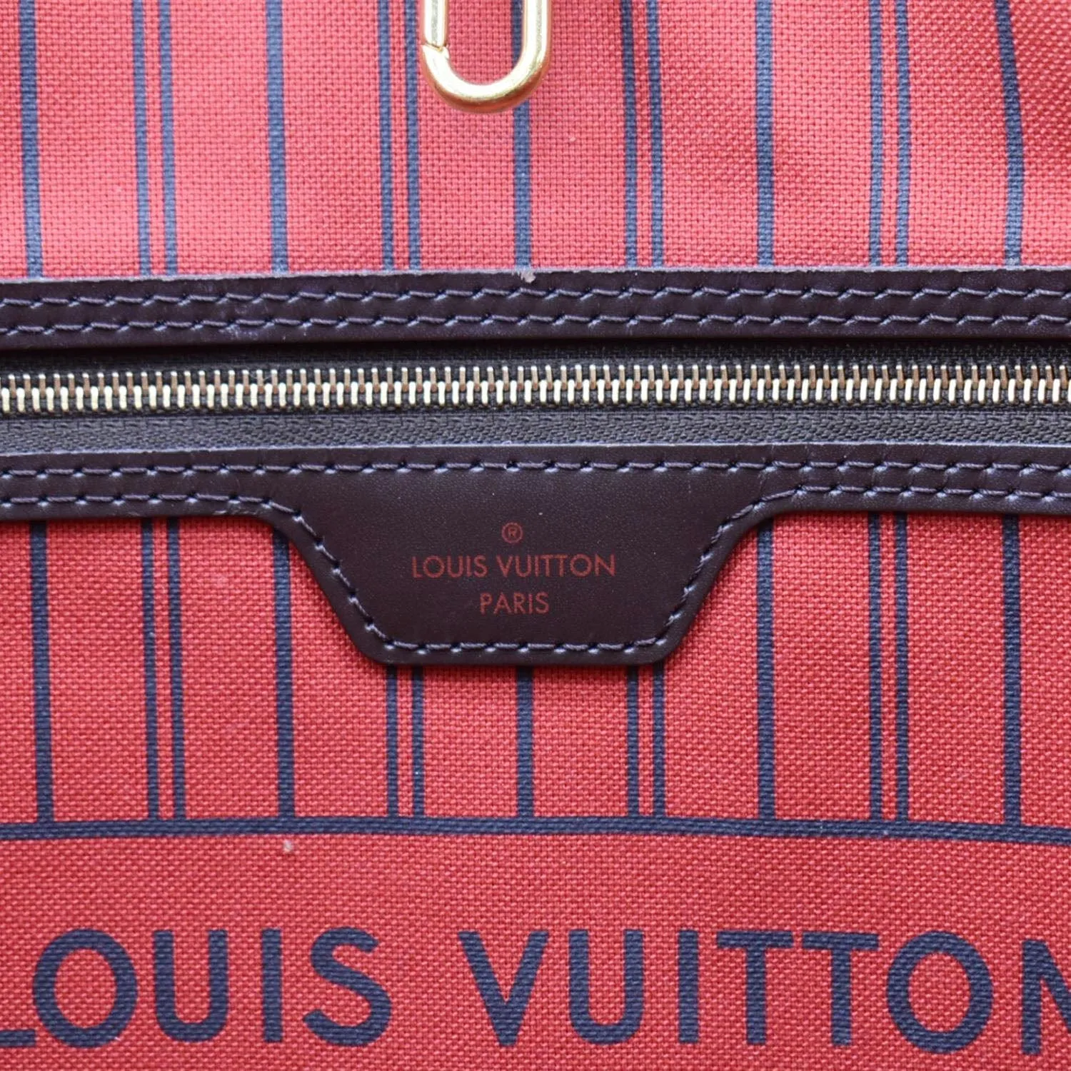 LOUIS VUITTON Neverfull GM Damier Ebene Tote Shoulder Bag Brown