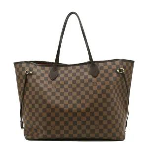 LOUIS VUITTON Neverfull GM Damier Ebene Tote Shoulder Bag Brown