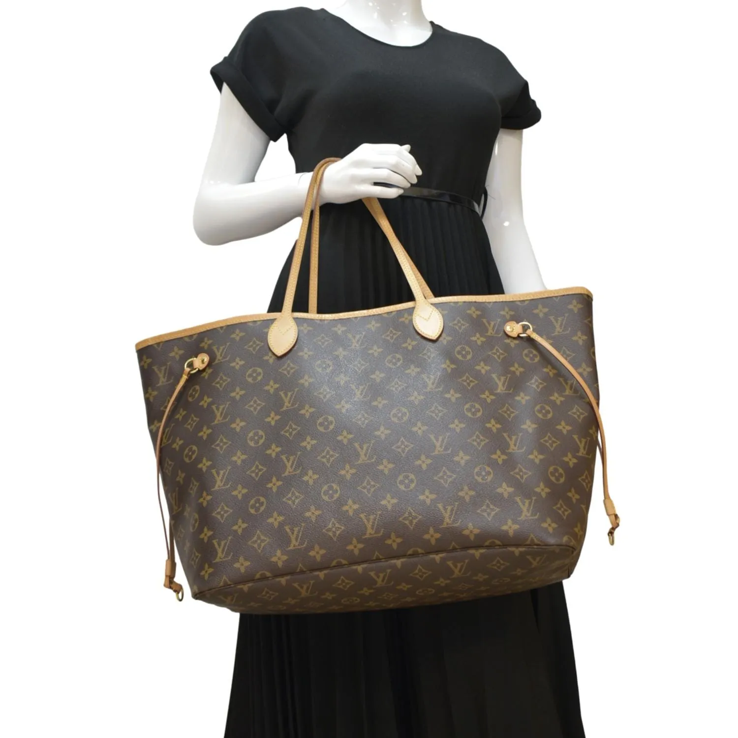 LOUIS VUITTON Neverfull GM Monogram Canvas Tote Bag Brown