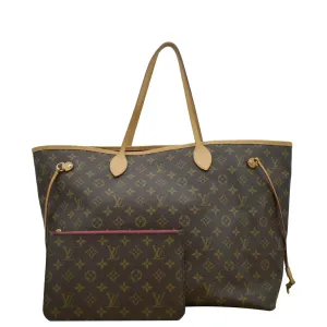 LOUIS VUITTON Neverfull GM Monogram Canvas Tote Bag Brown