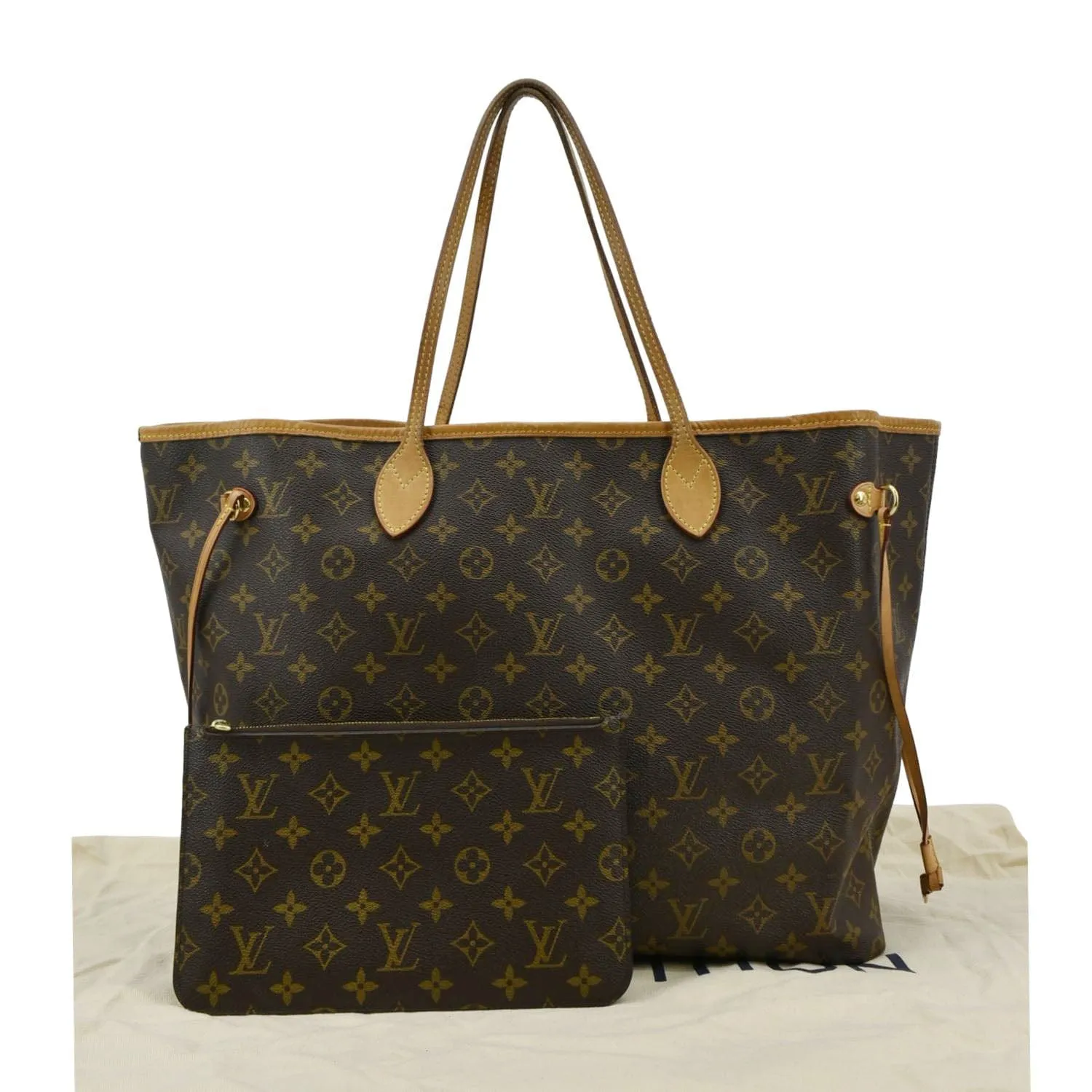 LOUIS VUITTON Neverfull GM Monogram Canvas Tote Bag Brown