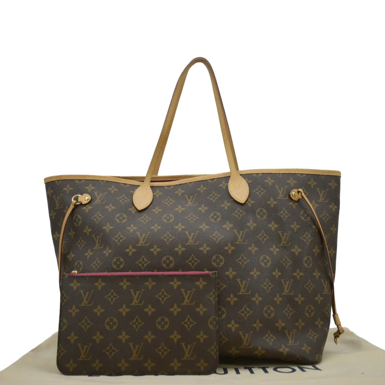 LOUIS VUITTON Neverfull GM Monogram Canvas Tote Bag Brown
