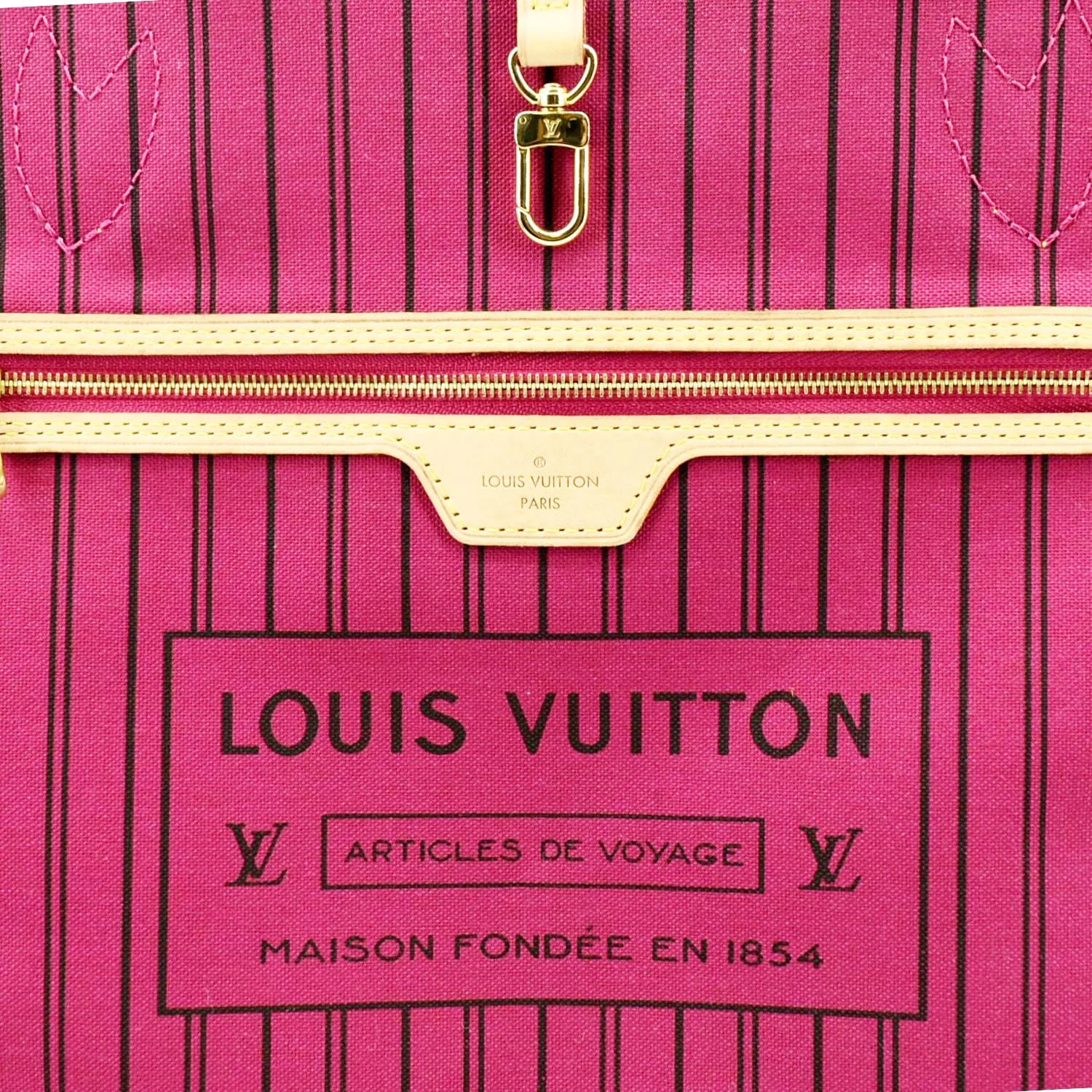 LOUIS VUITTON Neverfull GM Monogram Canvas Tote Bag Fuchsia