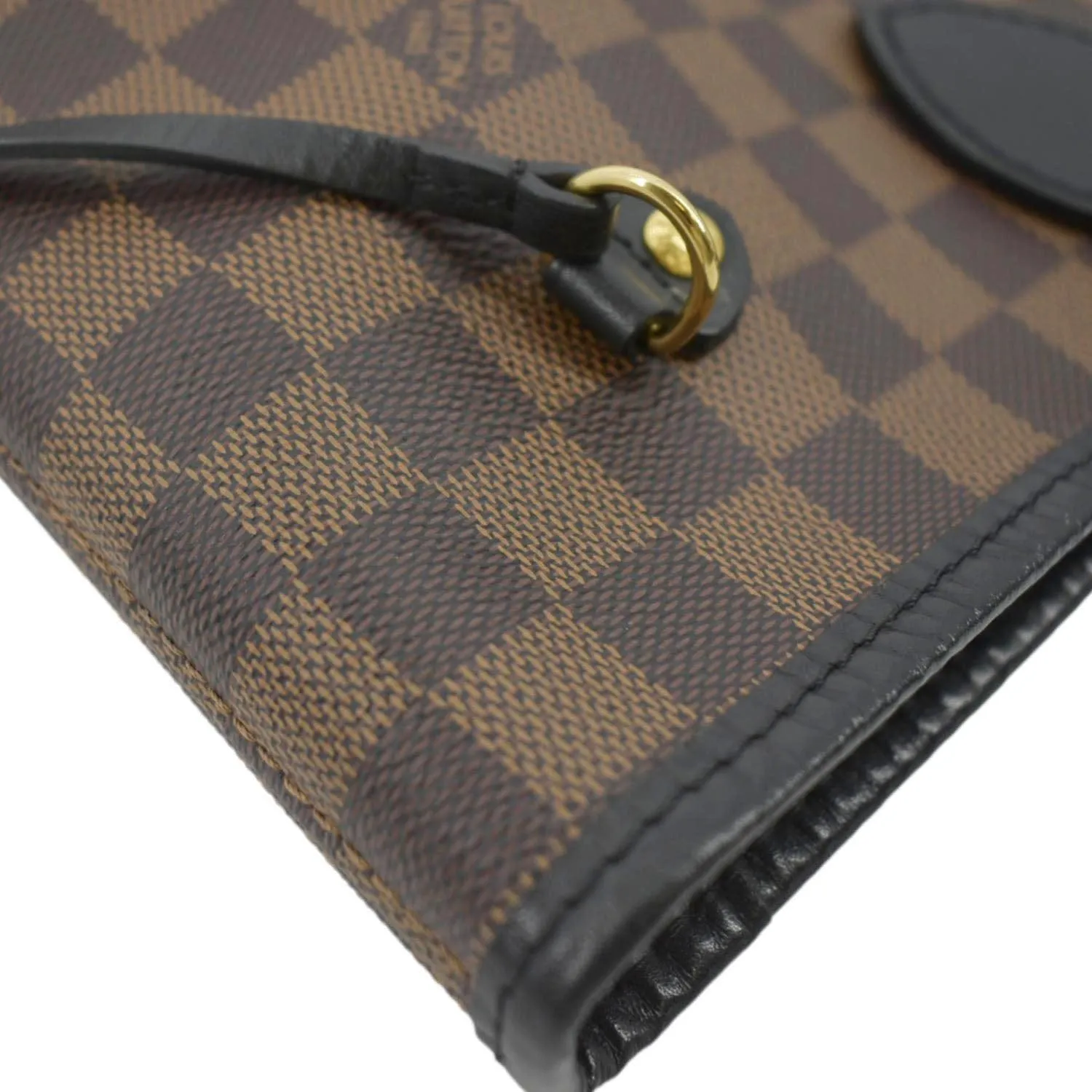 LOUIS VUITTON Neverfull Karakoram MM Damier Ebene Tote Shoulder Bag Red