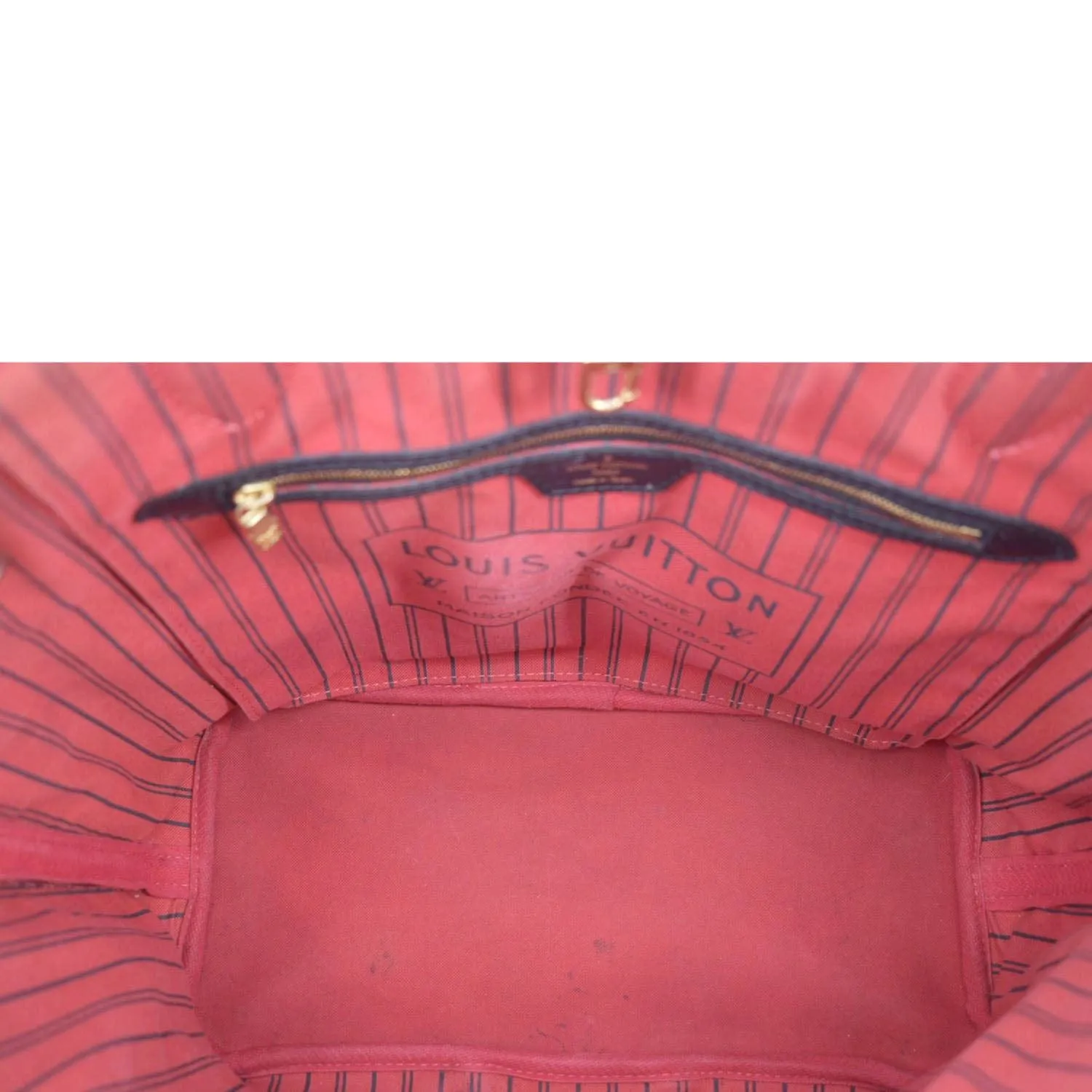 LOUIS VUITTON Neverfull Karakoram MM Damier Ebene Tote Shoulder Bag Red