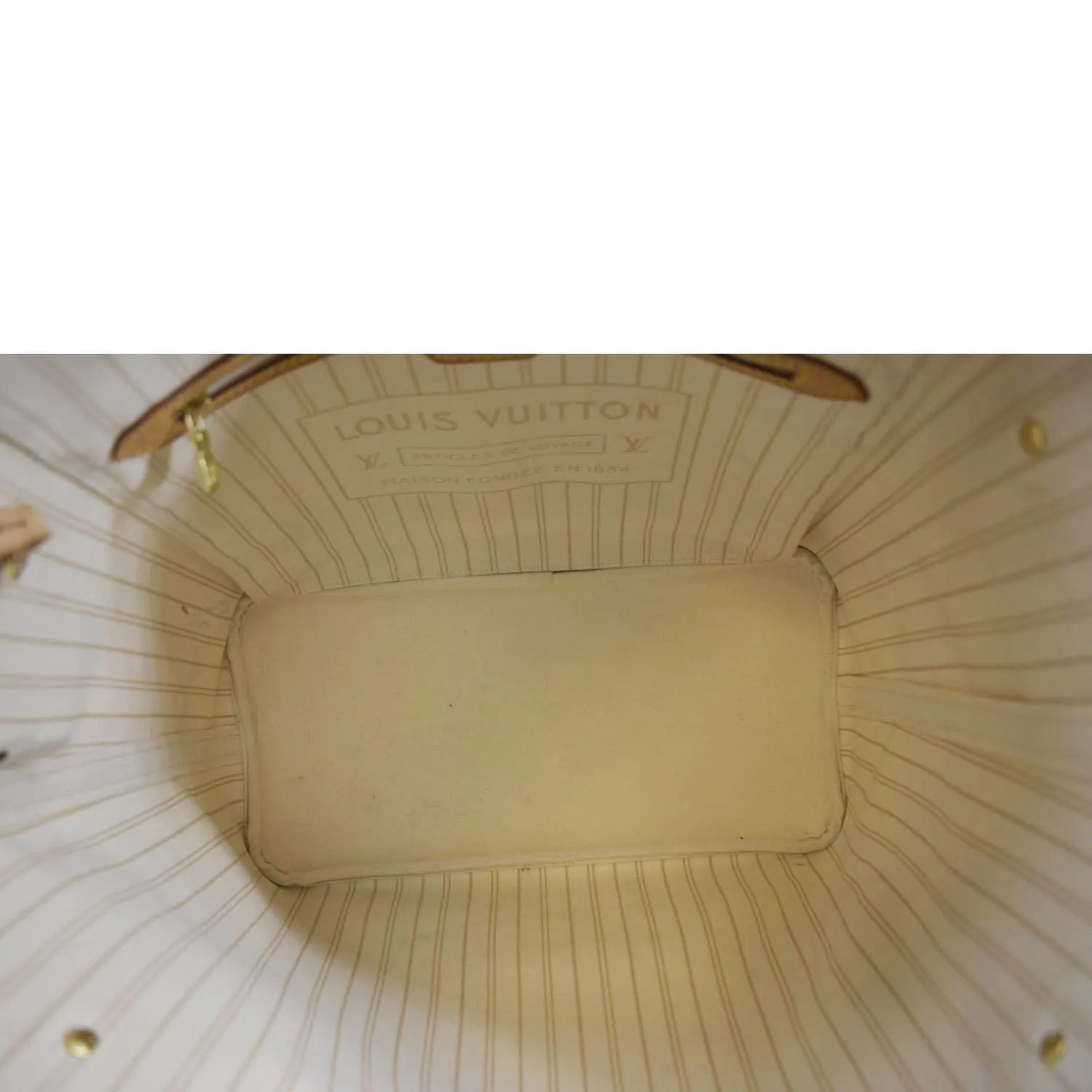 LOUIS VUITTON Neverfull MM Damier Azur Shoulder Bag White