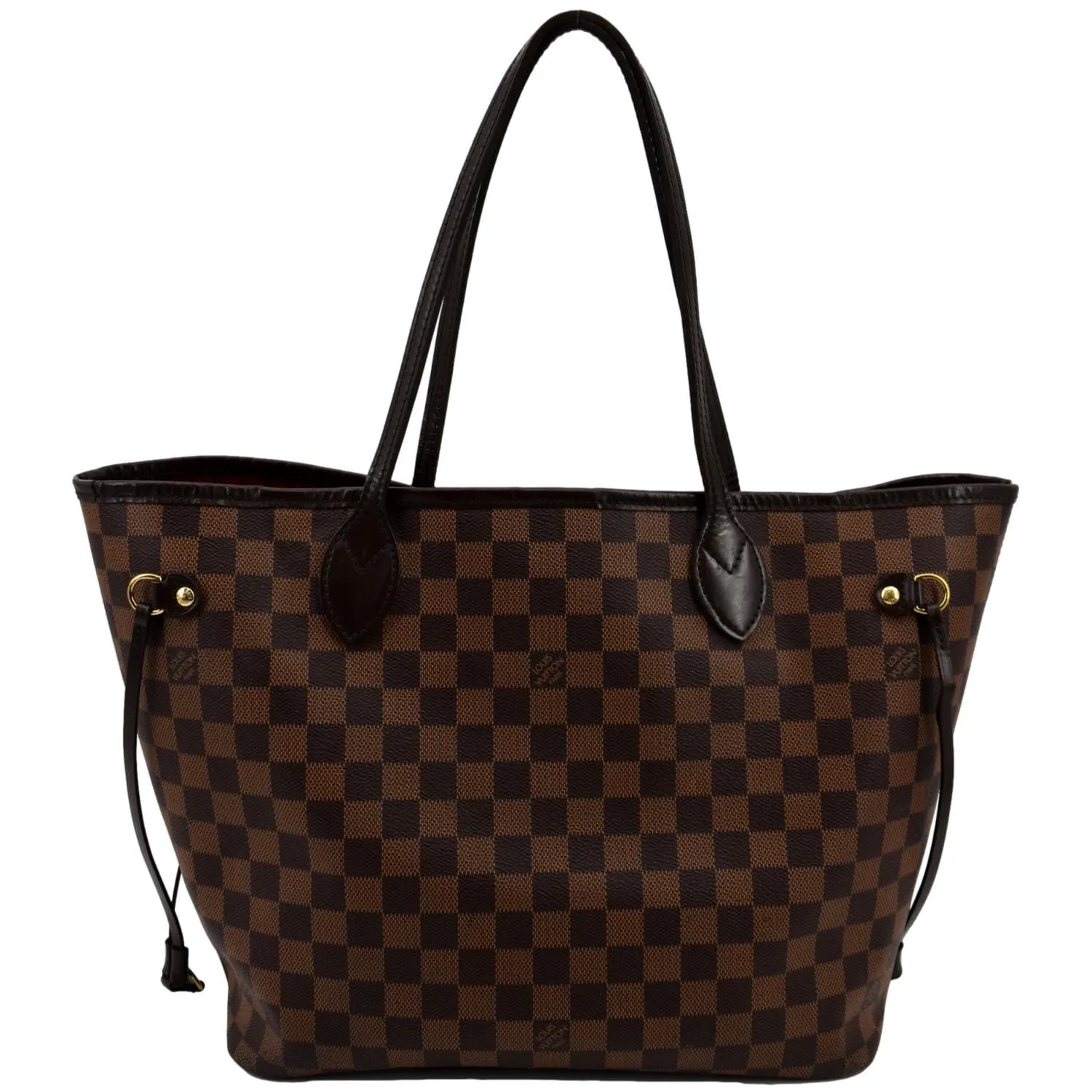 LOUIS VUITTON Neverfull MM Damier Ebene Tote Bag Brown
