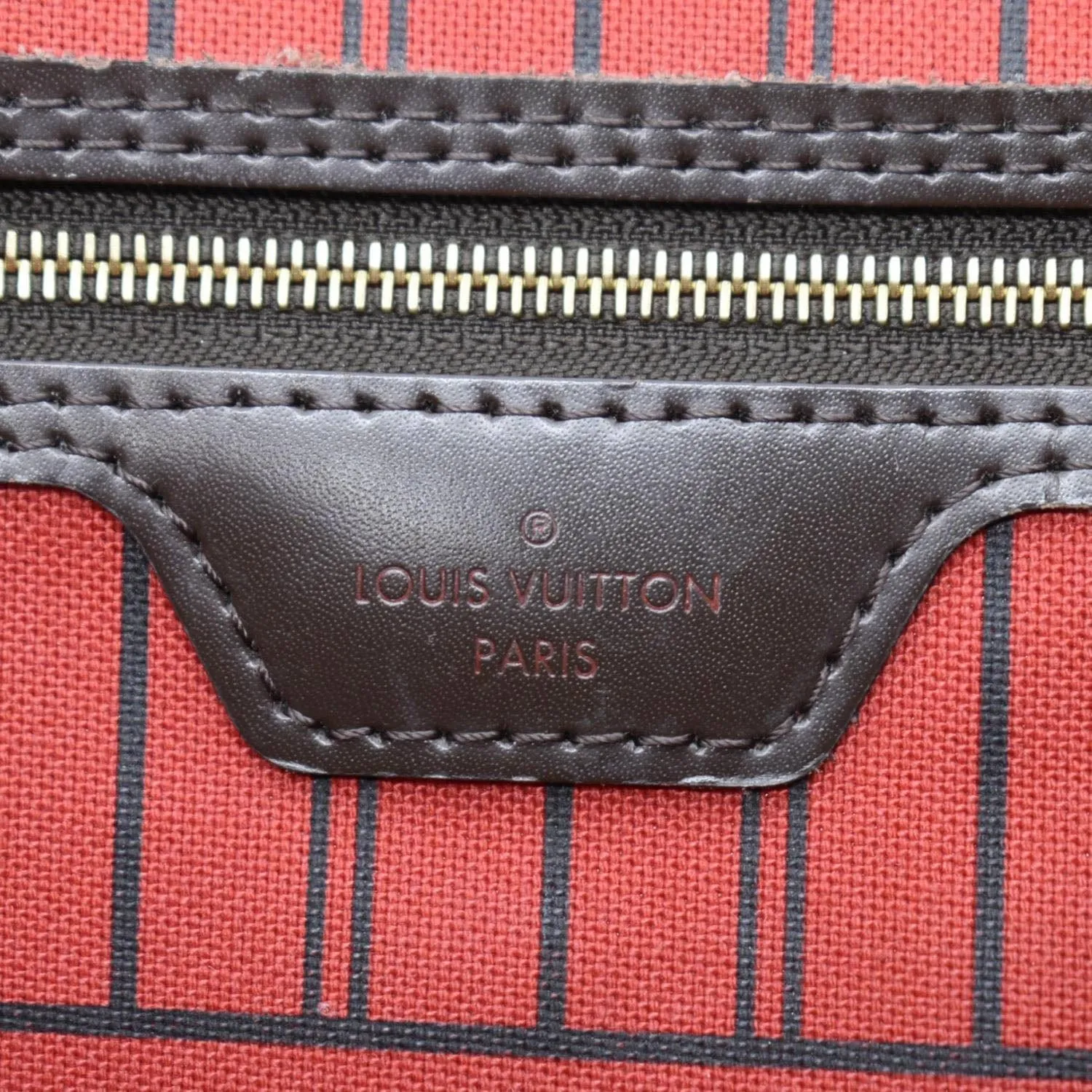 LOUIS VUITTON  Neverfull MM Damier Ebene Tote Bag Brown