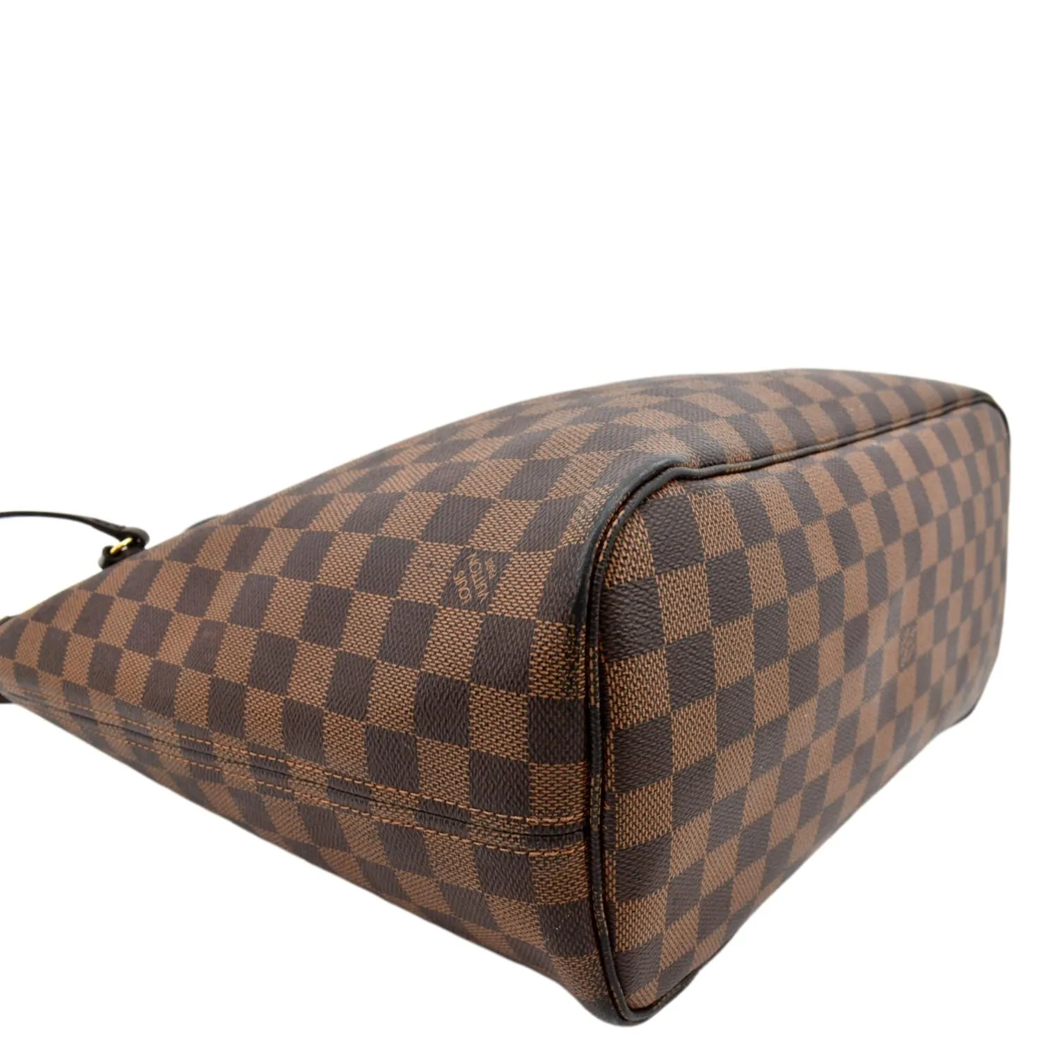 LOUIS VUITTON Neverfull MM Damier Ebene Tote Bag Brown