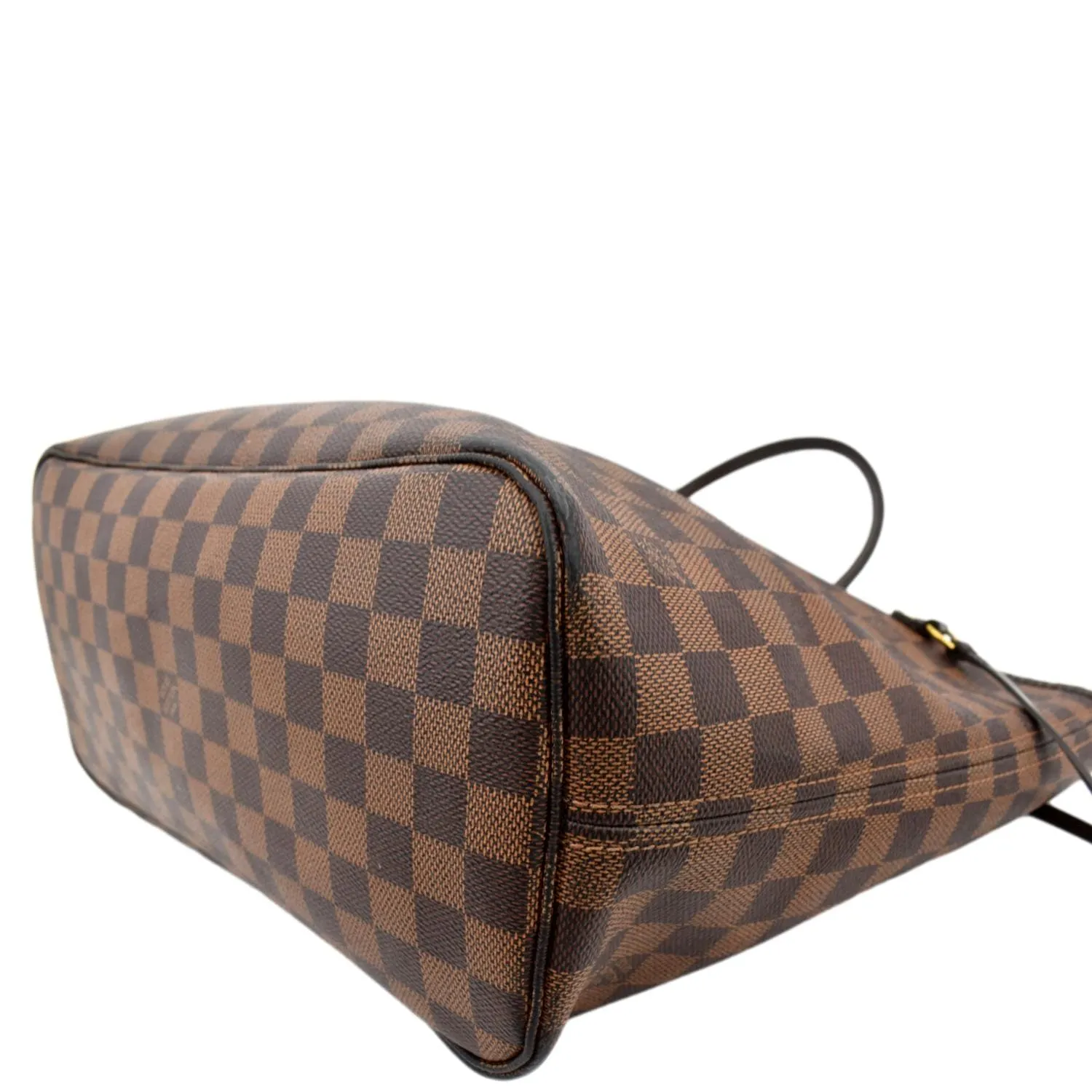 LOUIS VUITTON Neverfull MM Damier Ebene Tote Bag Brown