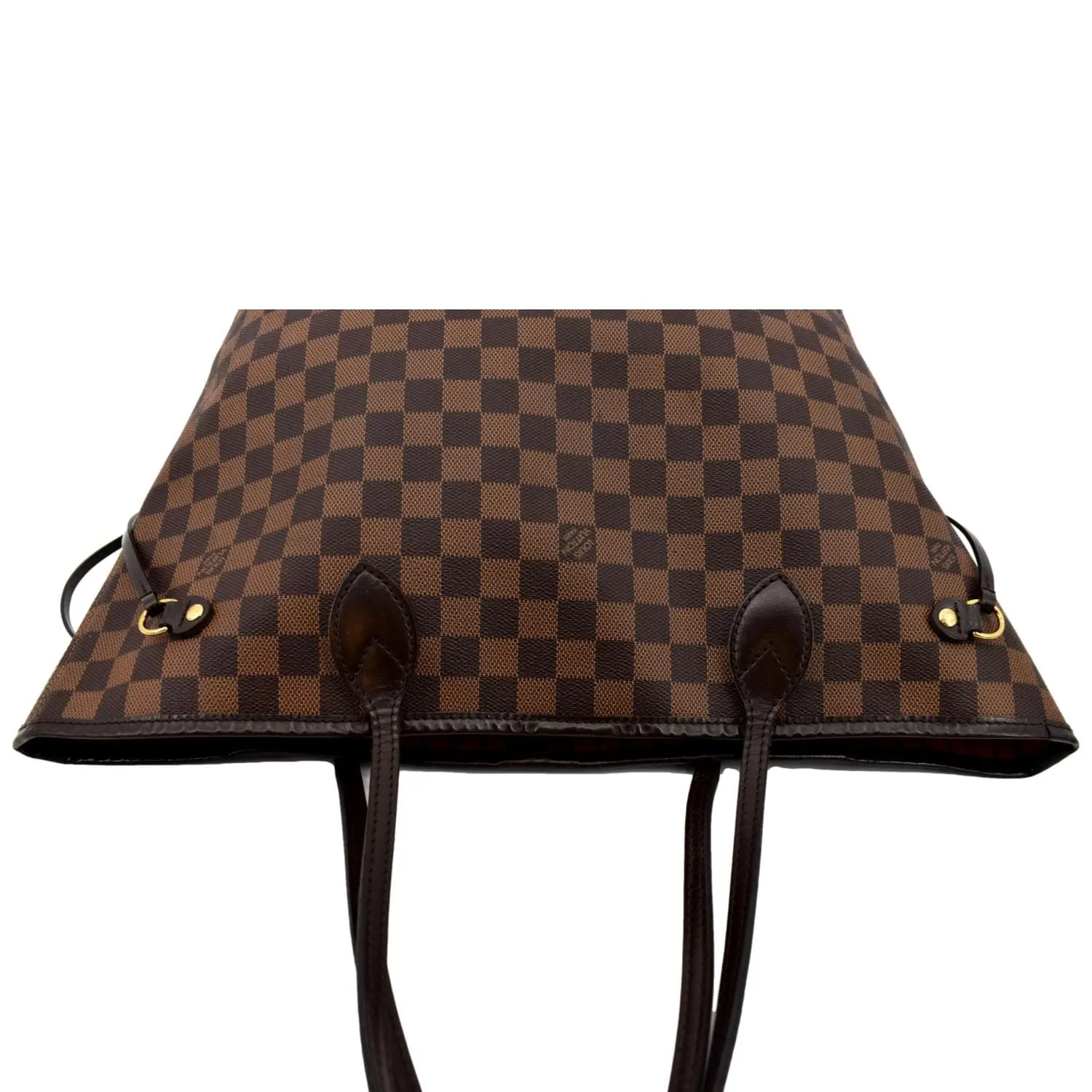 LOUIS VUITTON Neverfull MM Damier Ebene Tote Bag Brown