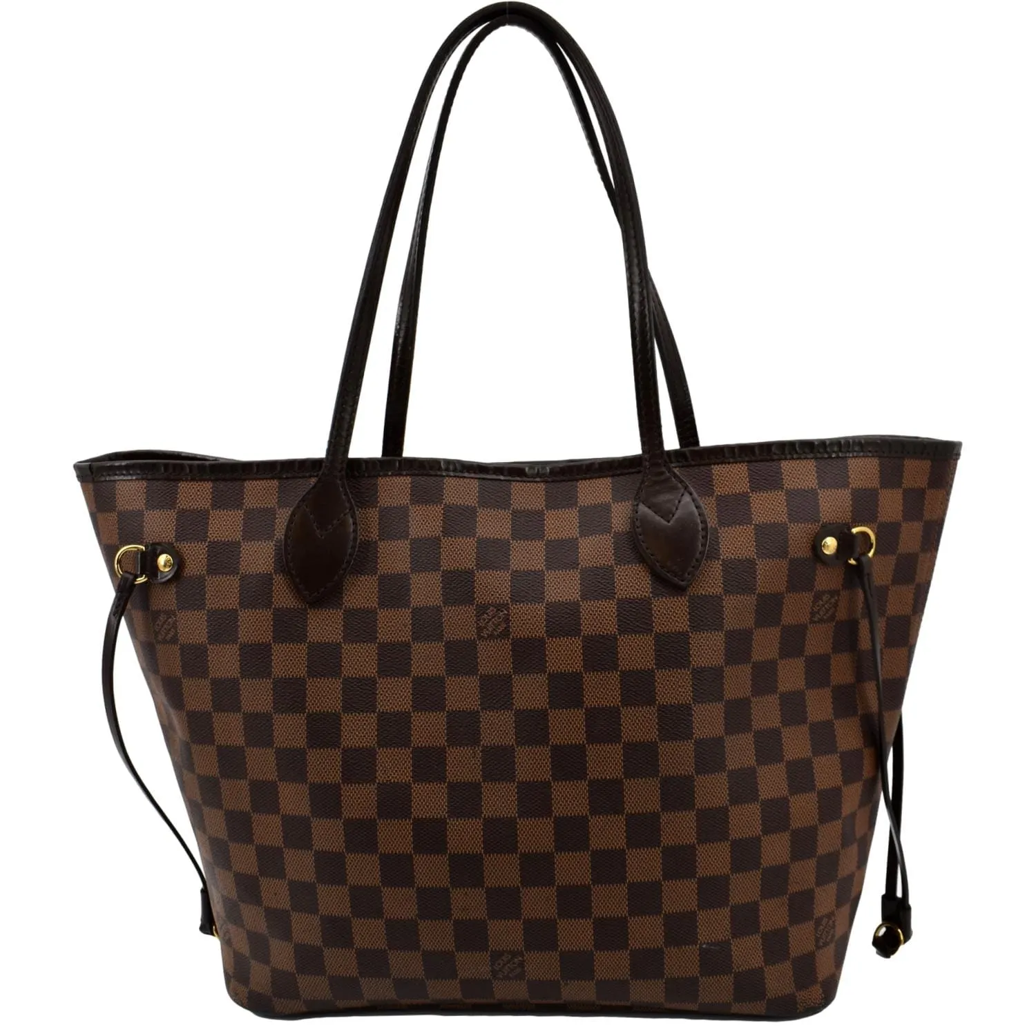LOUIS VUITTON Neverfull MM Damier Ebene Tote Bag Brown