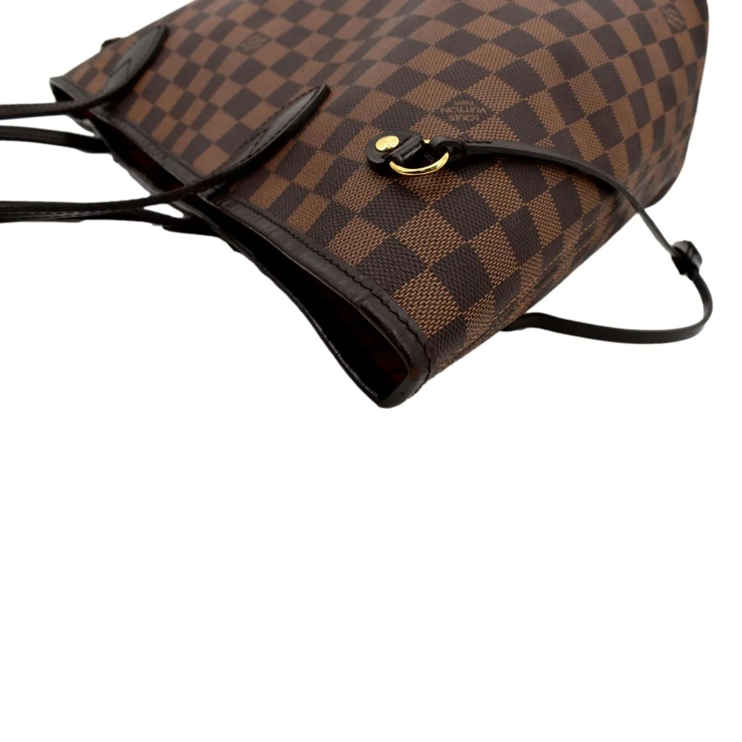 LOUIS VUITTON Neverfull MM Damier Ebene Tote Bag Brown