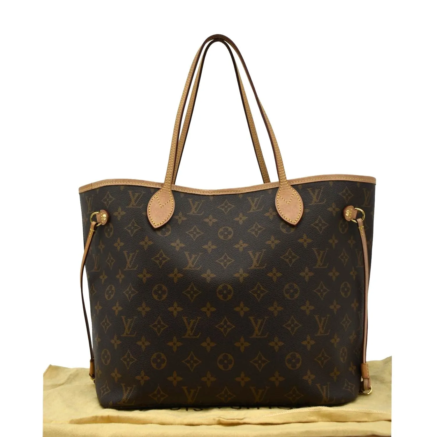 LOUIS VUITTON Neverfull MM Monogram Canvas Tote Bag Brown