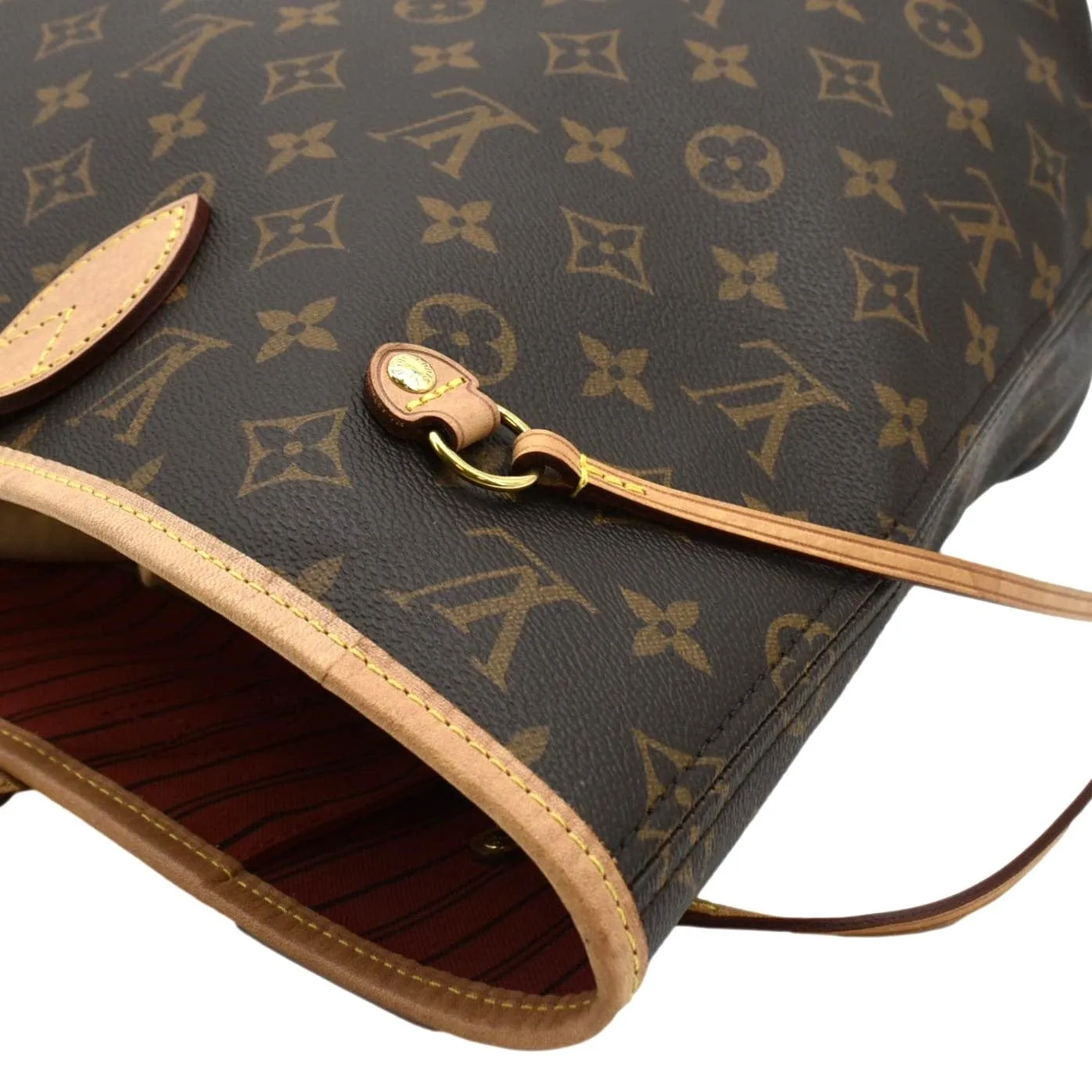 LOUIS VUITTON Neverfull MM Monogram Canvas Tote Bag Brown