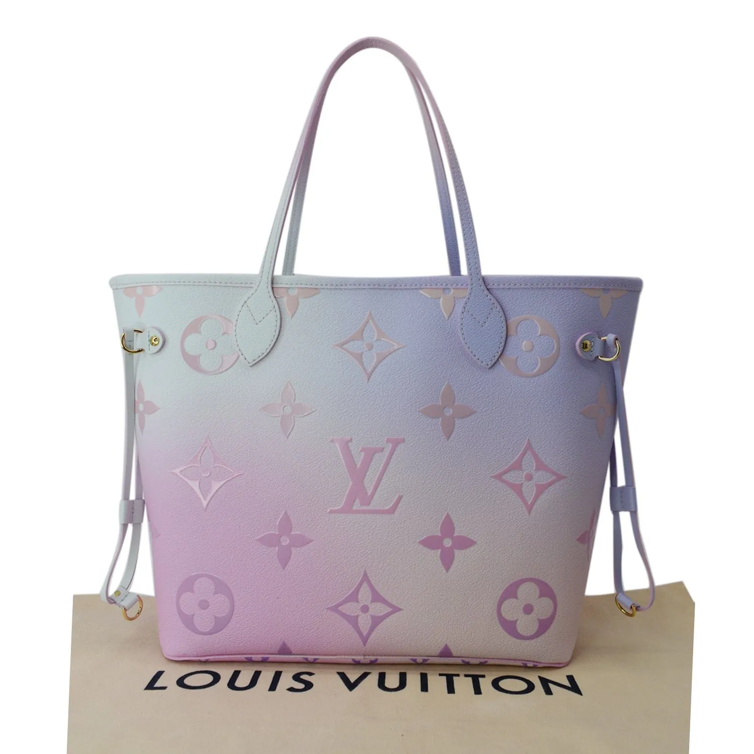 LOUIS VUITTON Neverfull MM Monogram Canvas Tote Bag Sunrise Pastel - New Year Deals