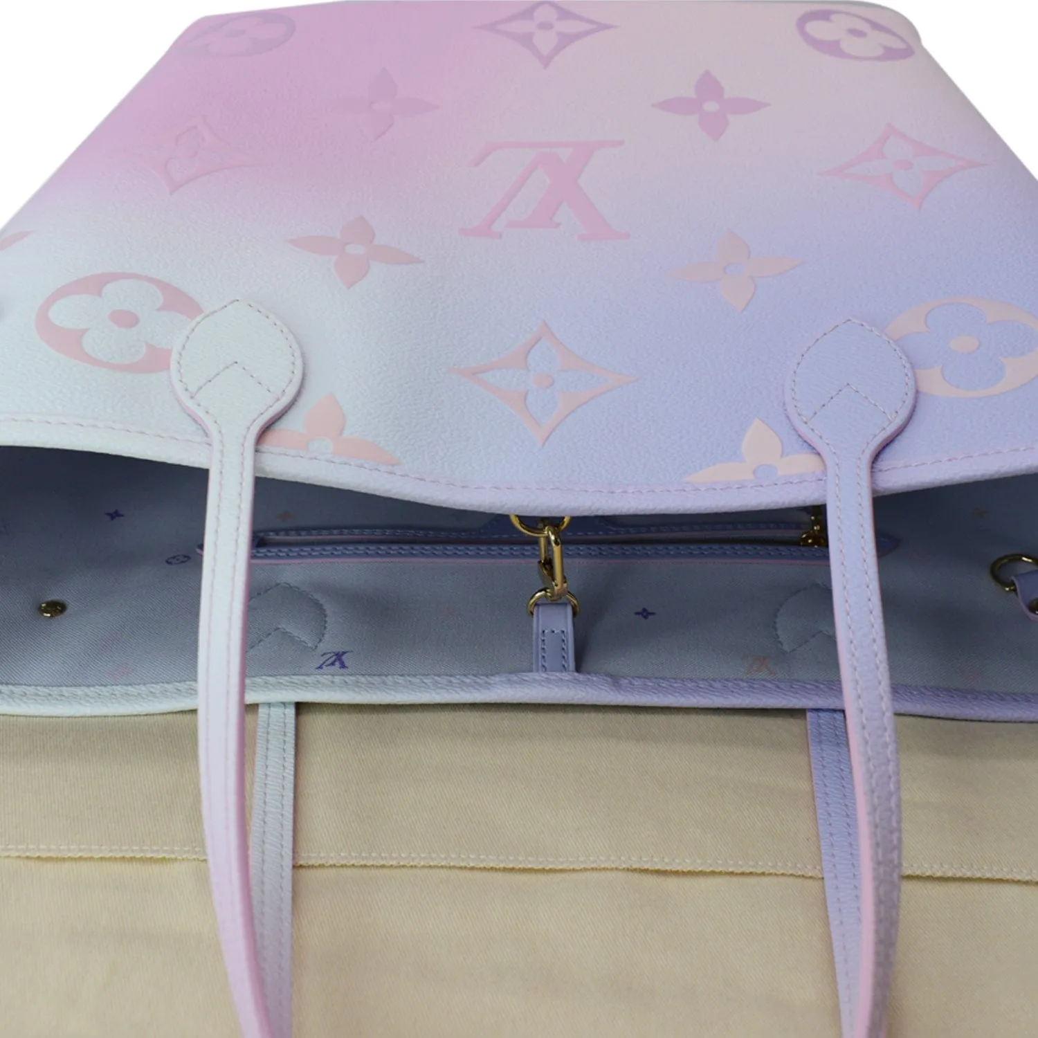 LOUIS VUITTON Neverfull MM Monogram Canvas Tote Bag Sunrise Pastel - New Year Deals